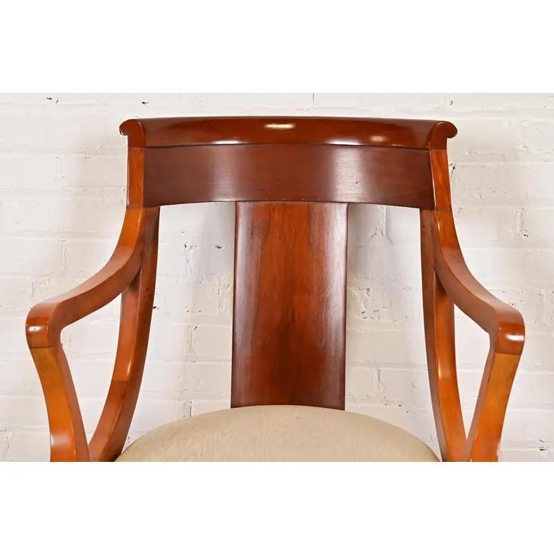 Baker Furniture Regency Solid Cherry Wood Dining Chairs, Set of Six im Angebot 2