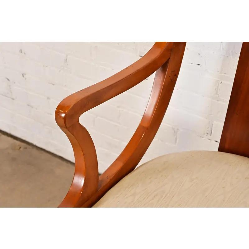 Baker Furniture Regency Solid Cherry Wood Dining Chairs, Set of Six im Angebot 3