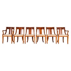 Baker Furniture Regency Solid Cherry Wood Dining Chairs, Set of Six