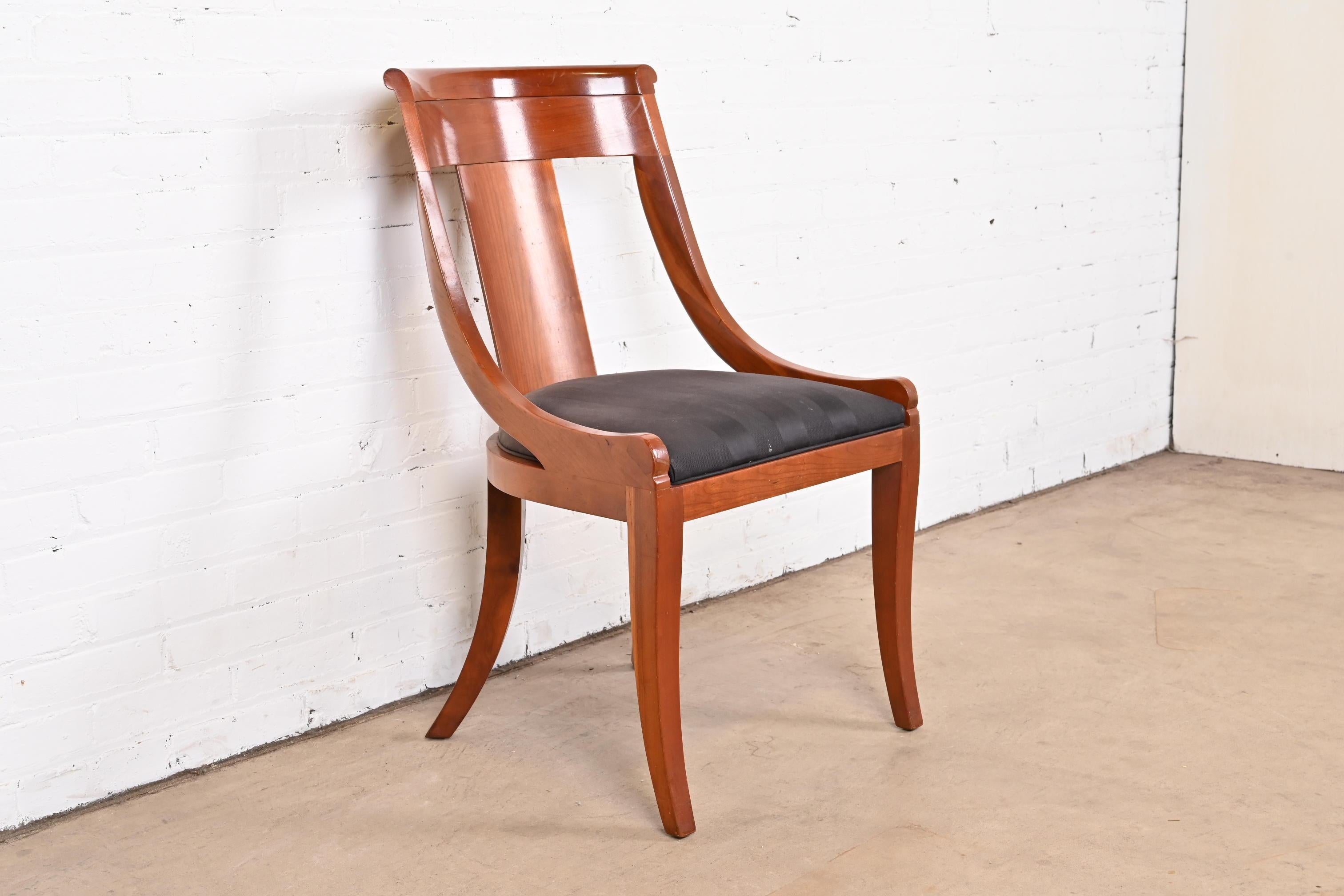 Baker Furniture Regency Solid Cherry Wood Side Chair 1