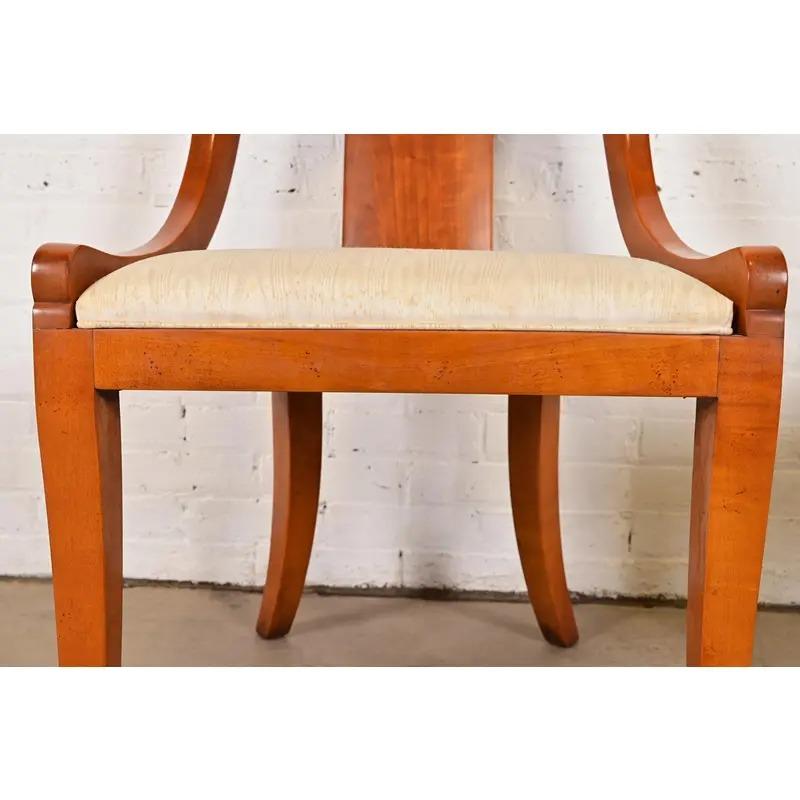 Baker Furniture Regency Solid Cherry Wood Side Chairs or Dining Chairs, Pair im Angebot 2