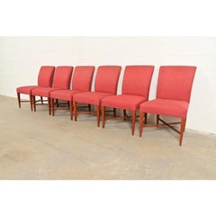 Baker Furniture Regency, sedie da pranzo imbottite in legno di sicomoro, set di sei sedie