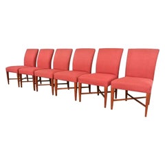 Baker Furniture Regency, sedie da pranzo imbottite in legno di sicomoro, set di sei sedie