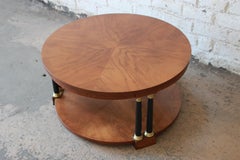 Baker Furniture Walnut Neoclassical Coffee Table, Newly Refinished