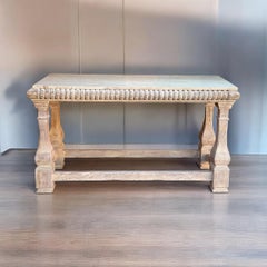 Baker Furniture Rustic French Style Cerused Marble Top Console Tables - Pair