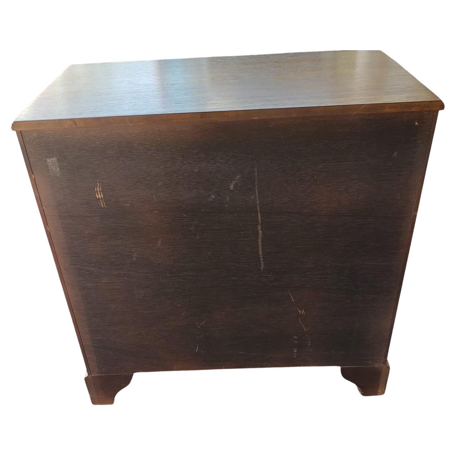 Baker Furniture Satinwood and Walnut Chest with Pull Out Tray, Circa 1940s For Sale 3