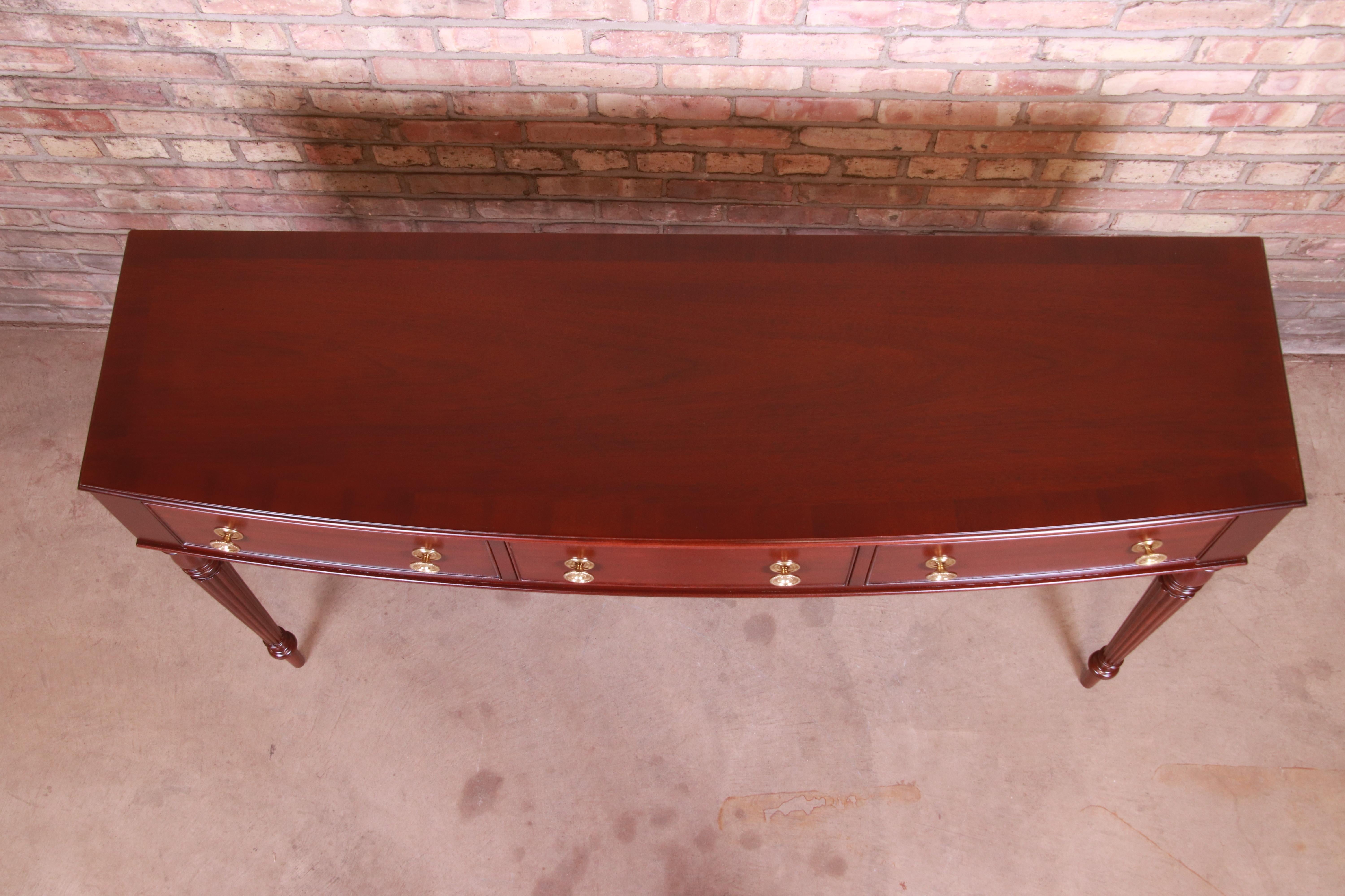 Baker Furniture Sheraton Mahogany Sideboard or Console Table, Newly Refinished 8