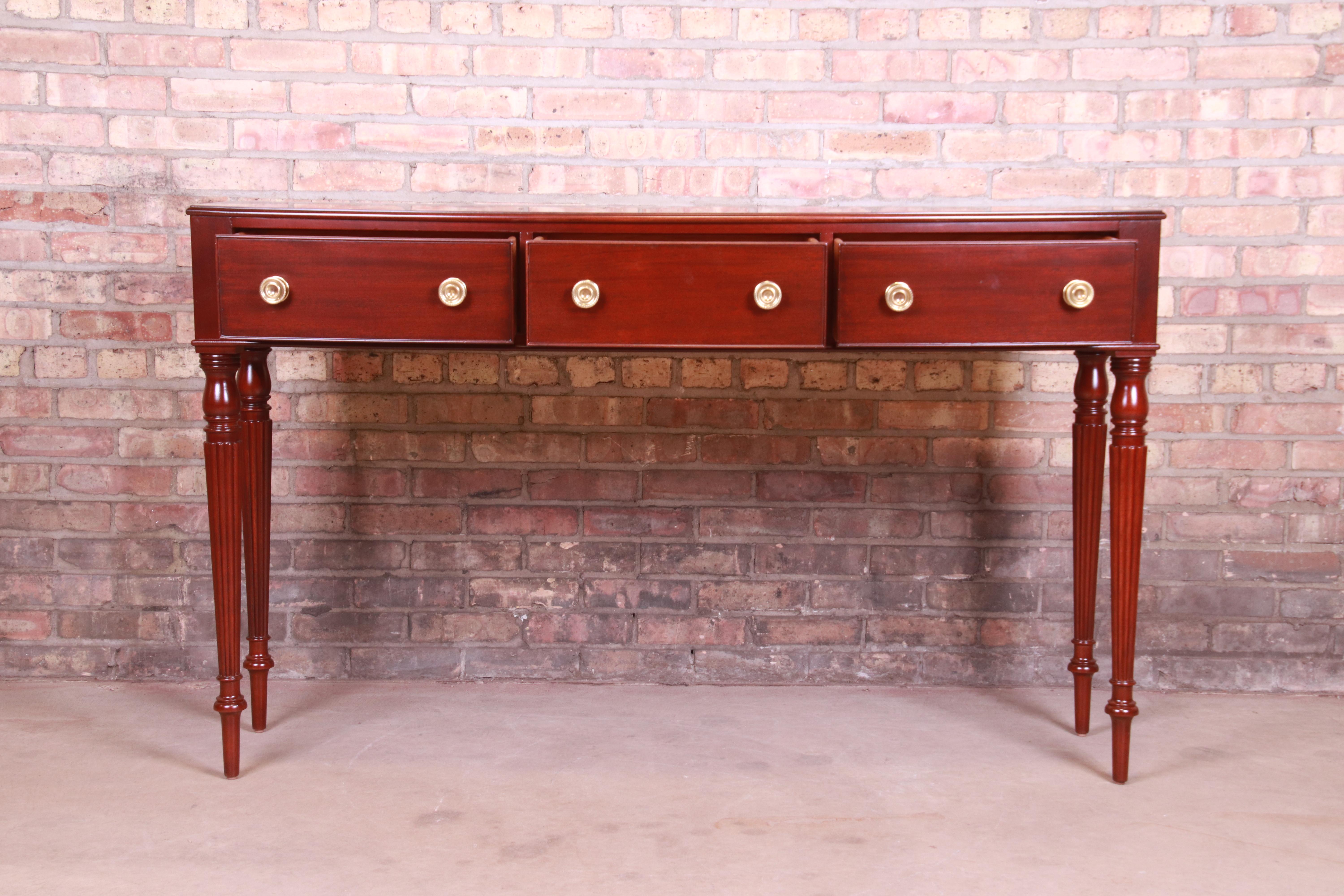 Baker Furniture Sheraton Mahogany Sideboard or Console Table, Newly Refinished 1