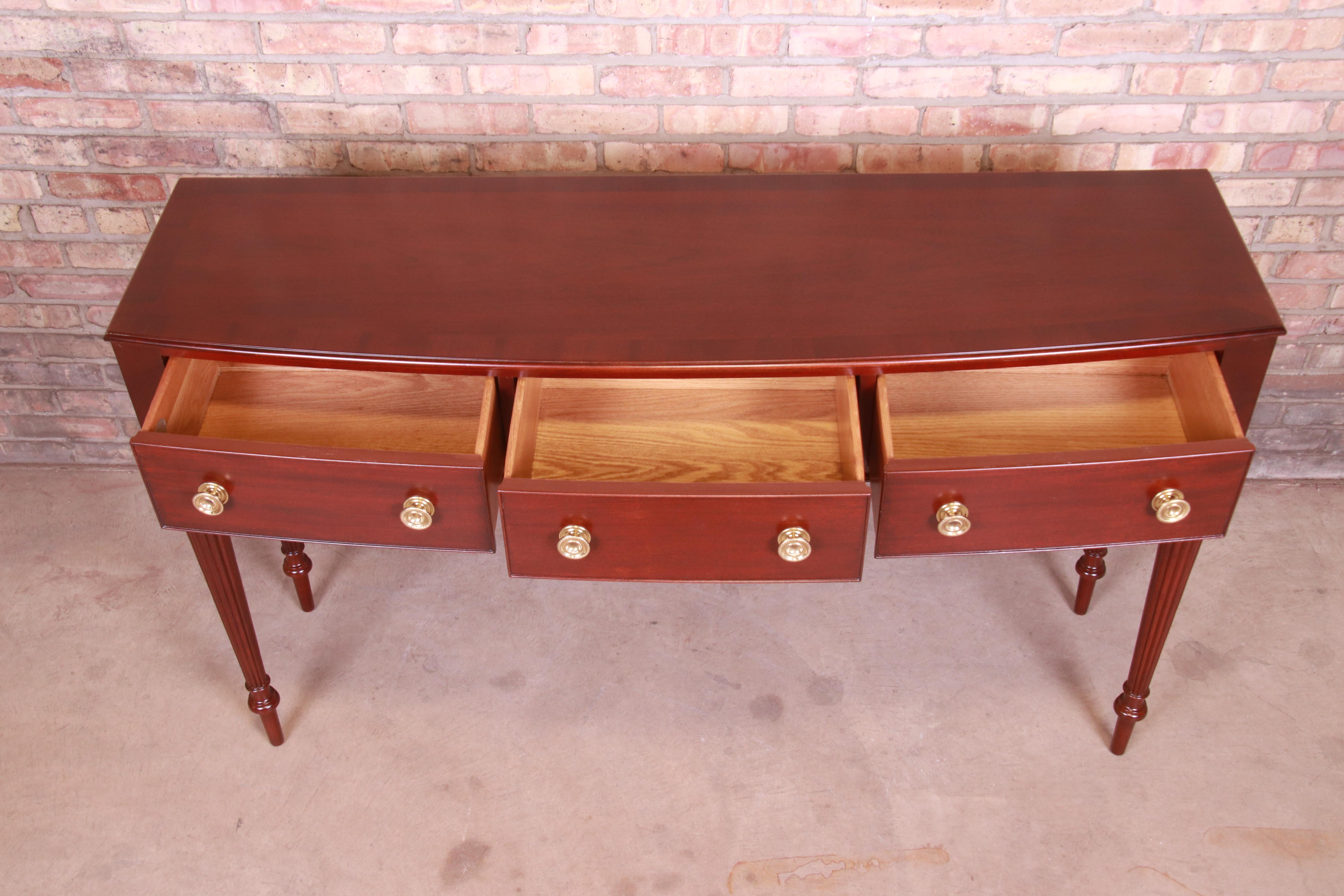 Baker Furniture Sheraton Mahogany Sideboard or Console Table, Newly Refinished 2