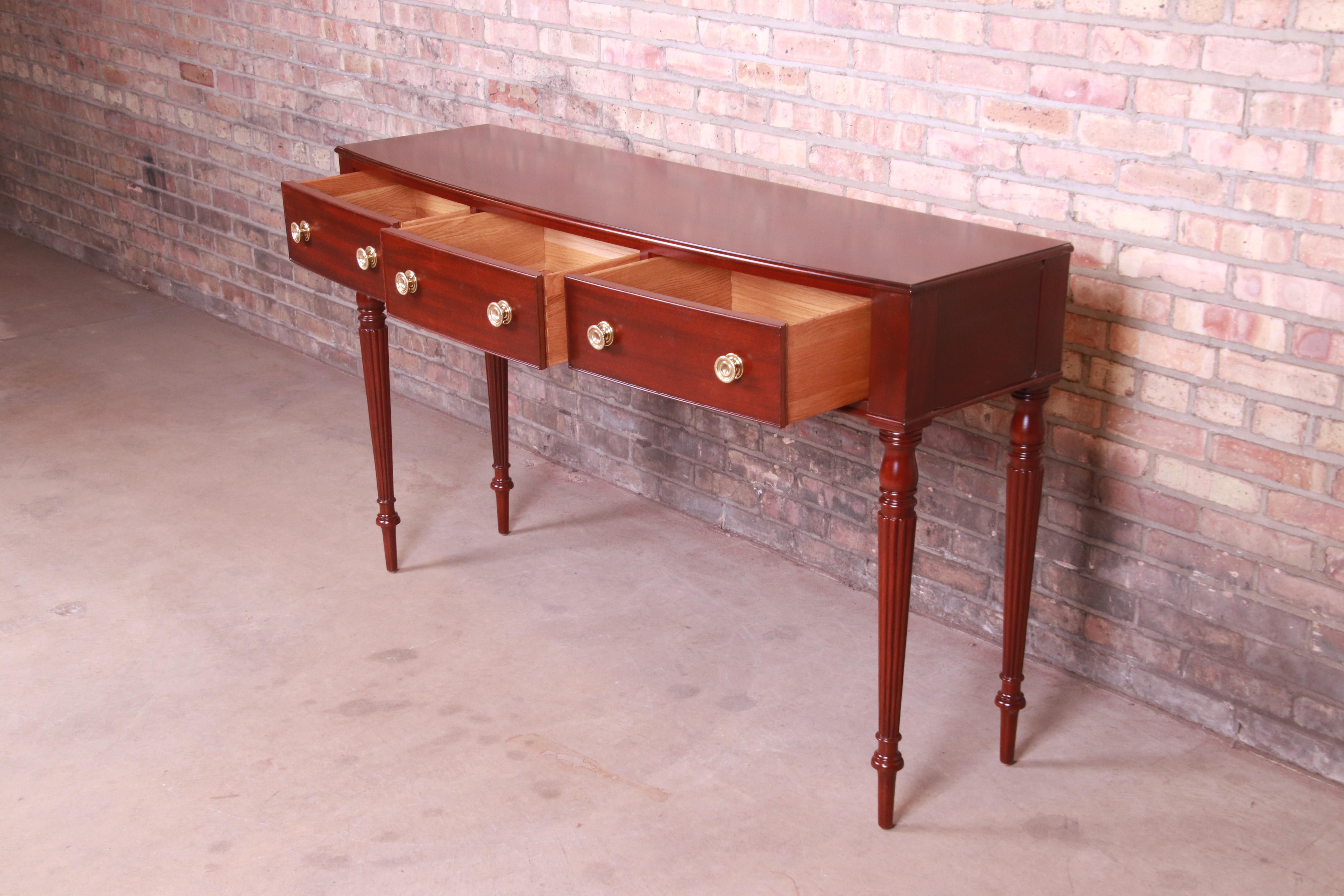 Baker Furniture Sheraton Mahogany Sideboard or Console Table, Newly Refinished 3