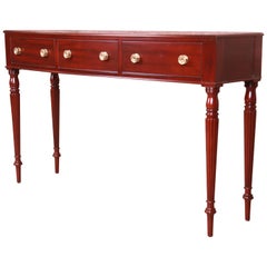 Baker Furniture Sheraton Mahogany Sideboard or Console Table, Newly Refinished