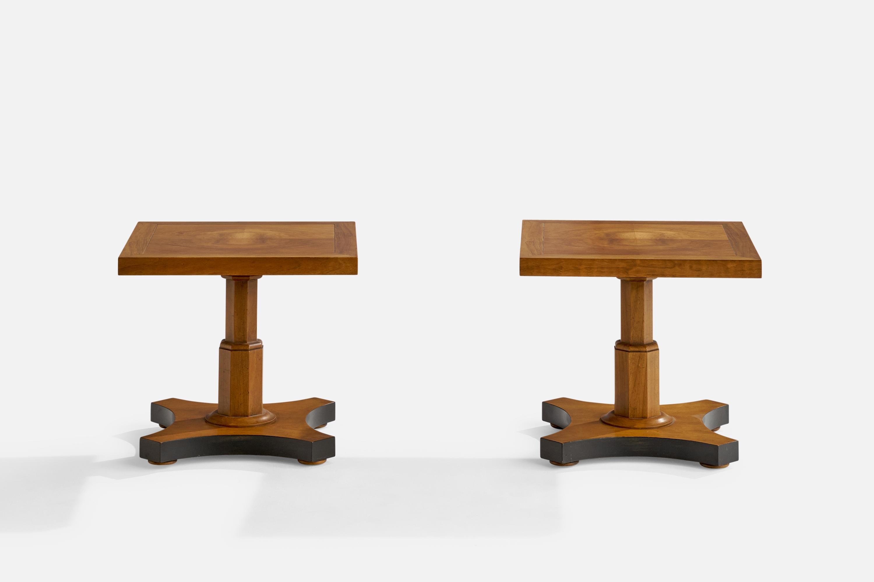 American Baker Furniture, Side Tables, Walnut, USA, 1940s For Sale