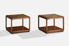 Baker Furniture, Side Tables, Wood, Brass, USA, 1980s