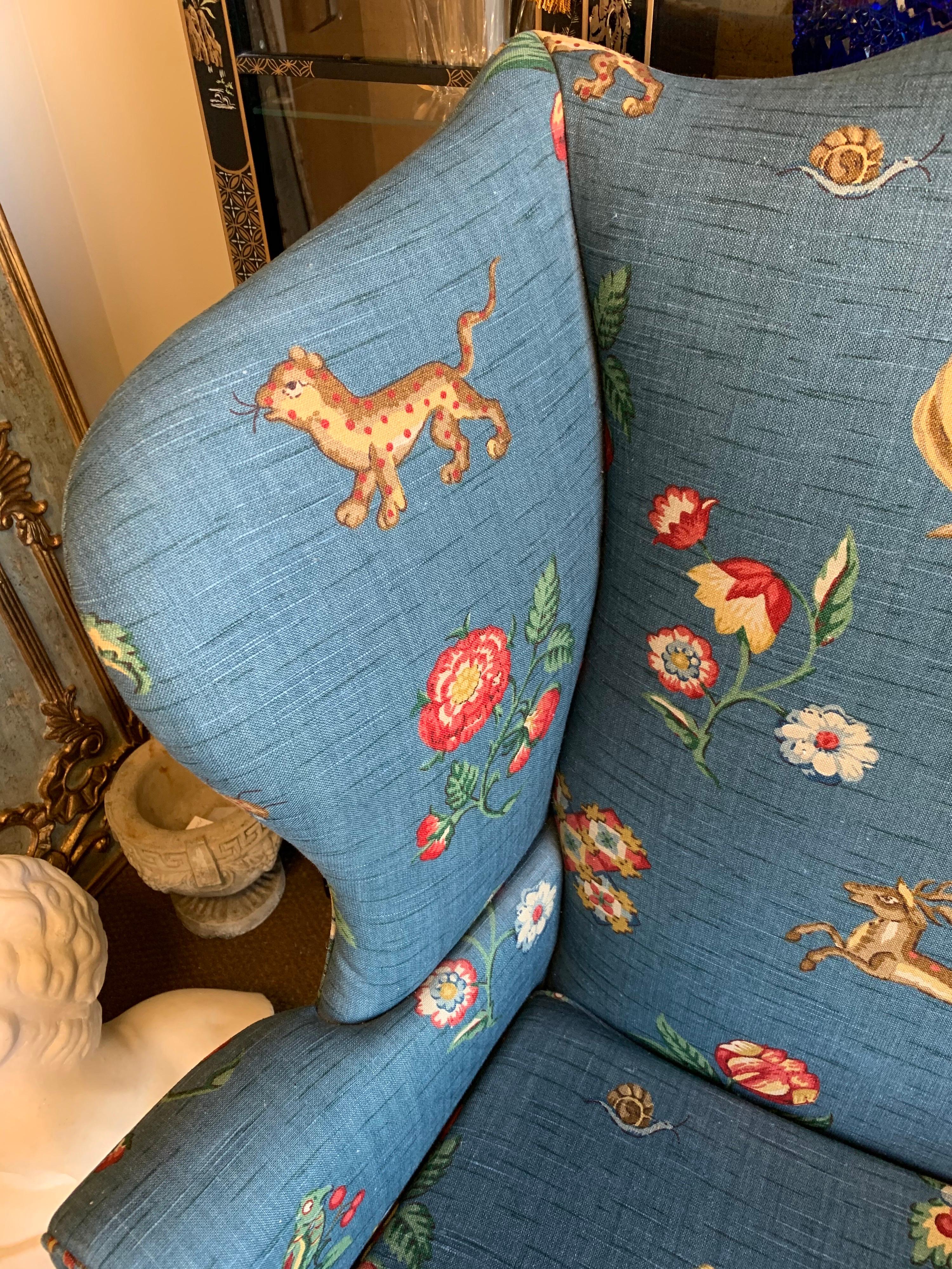 American Baker Furniture Signed Whimsical Wing Back Arm Chair Wingback