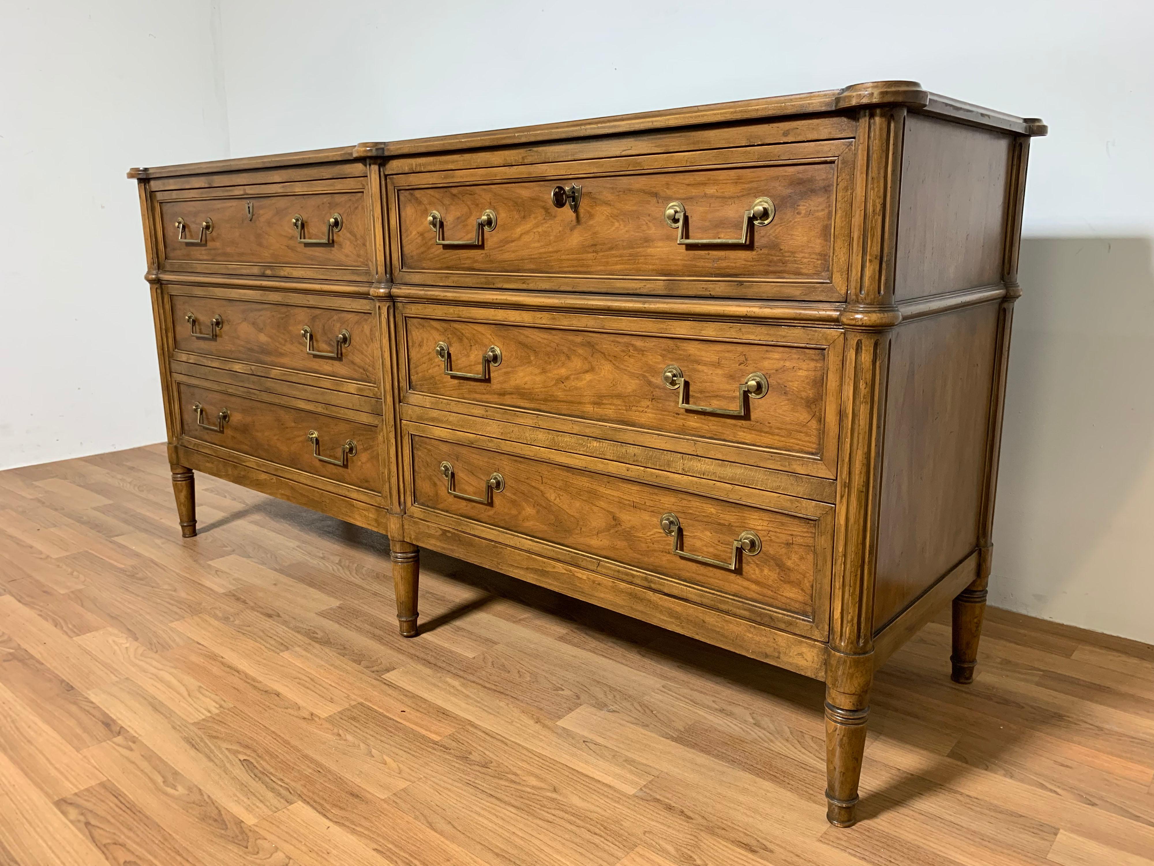 Baker Furniture Six Drawer Dresser in the English Regency Style, Circa 1950s In Good Condition In Peabody, MA