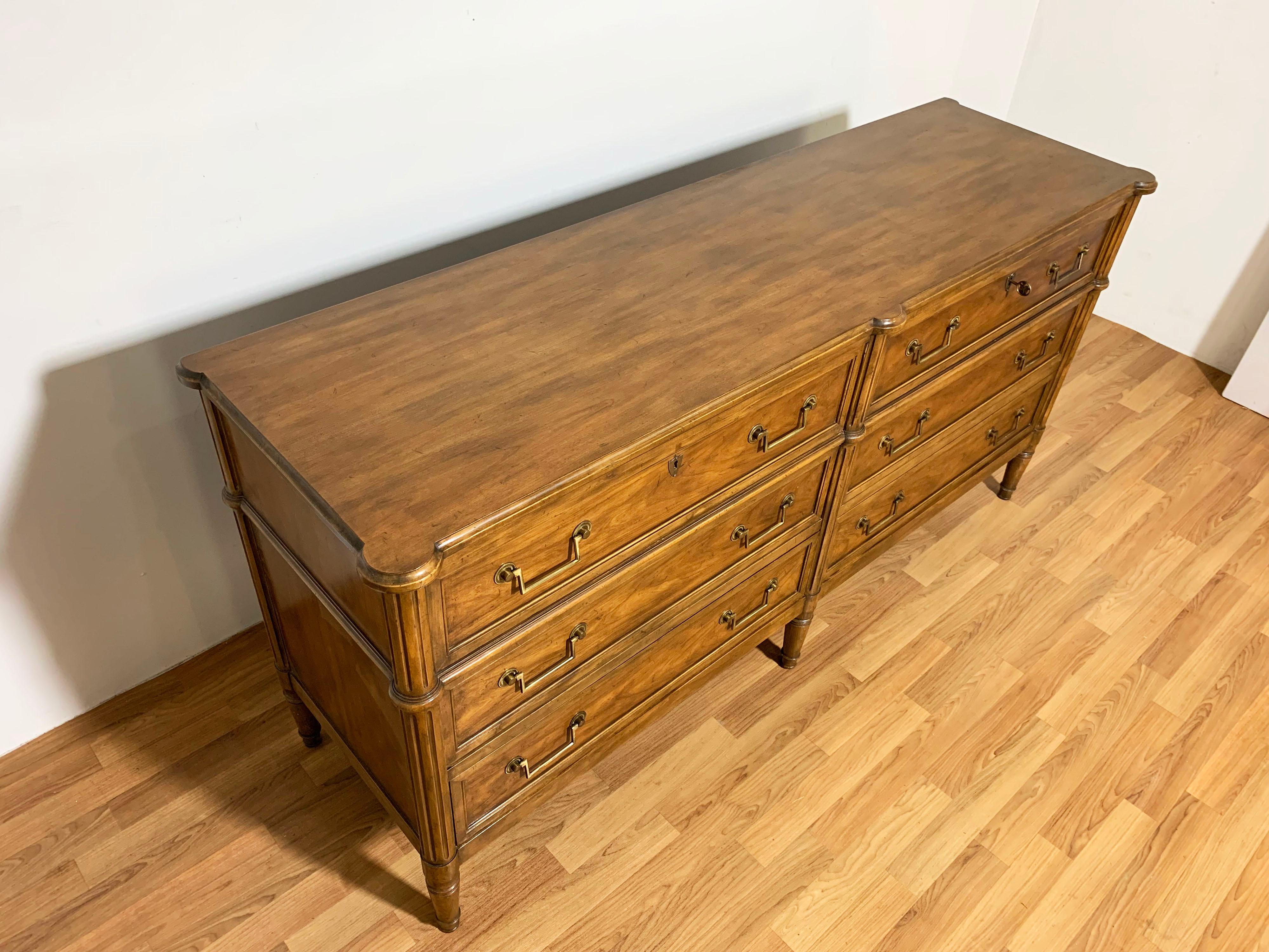 Baker Furniture Six Drawer Dresser in the English Regency Style, Circa 1950s 1