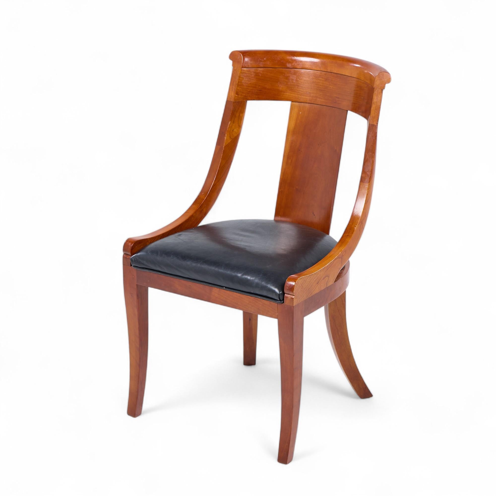 Baker Furniture Solid Cherry Wood Regency Dining Chairs - Set of 6 For Sale 4