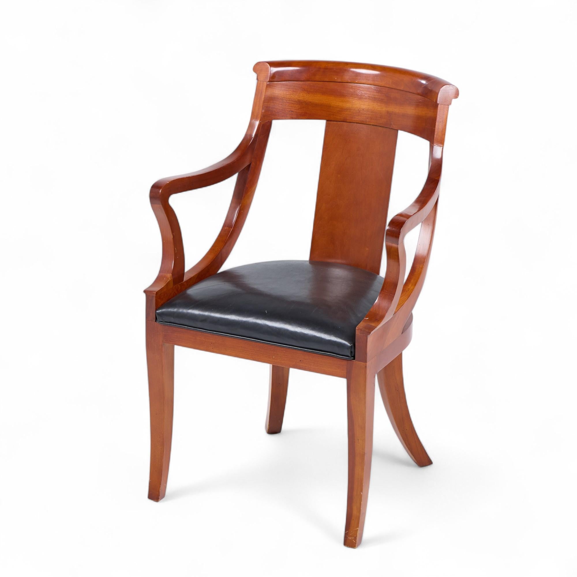 Baker Furniture Solid Cherry Wood Regency Dining Chairs - Set of 6 For Sale 5