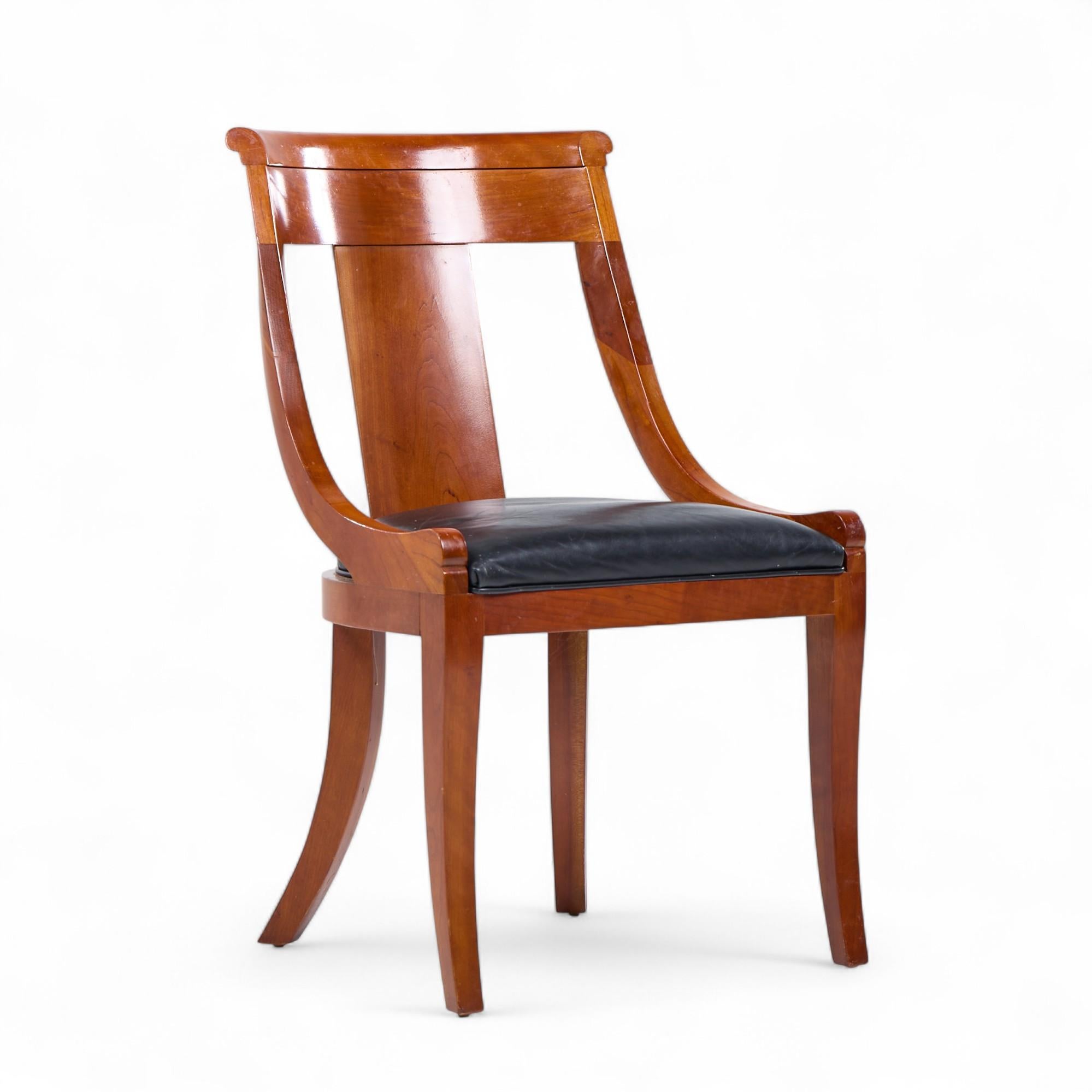 Baker Furniture Solid Cherry Wood Regency Dining Chairs - Set of 6 In Good Condition For Sale In Franklin Park, IL