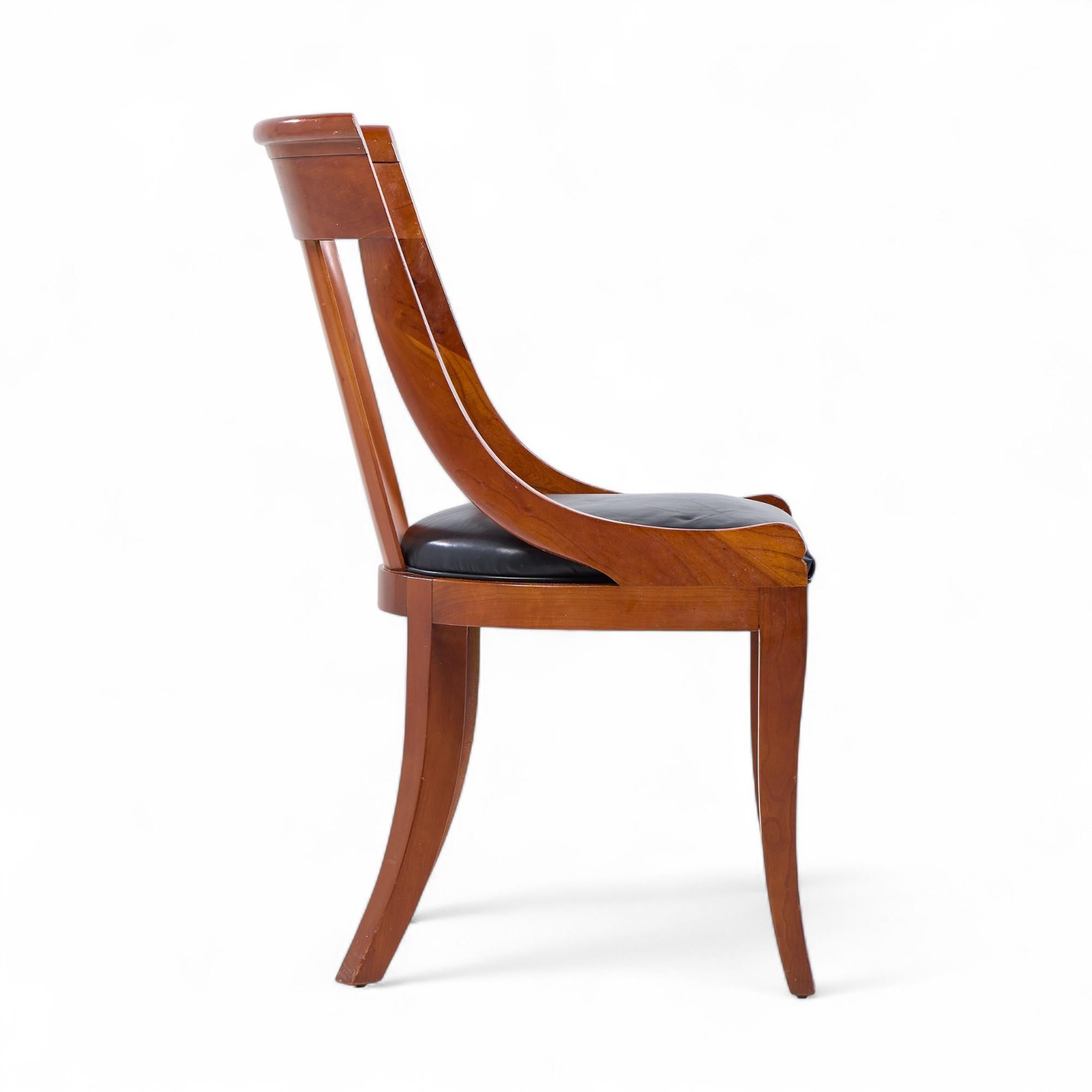 20th Century Baker Furniture Solid Cherry Wood Regency Dining Chairs - Set of 6 For Sale