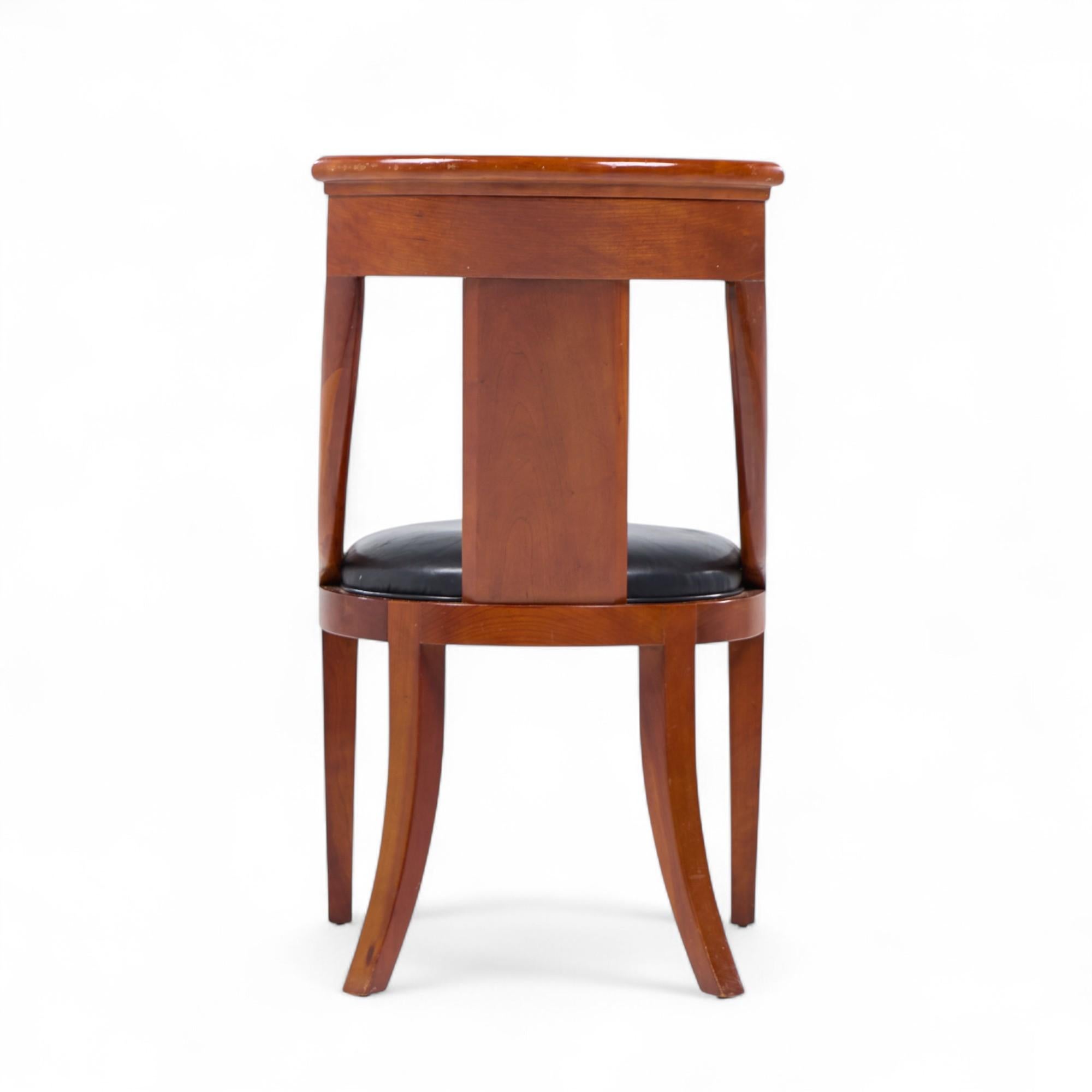 Upholstery Baker Furniture Solid Cherry Wood Regency Dining Chairs - Set of 6 For Sale