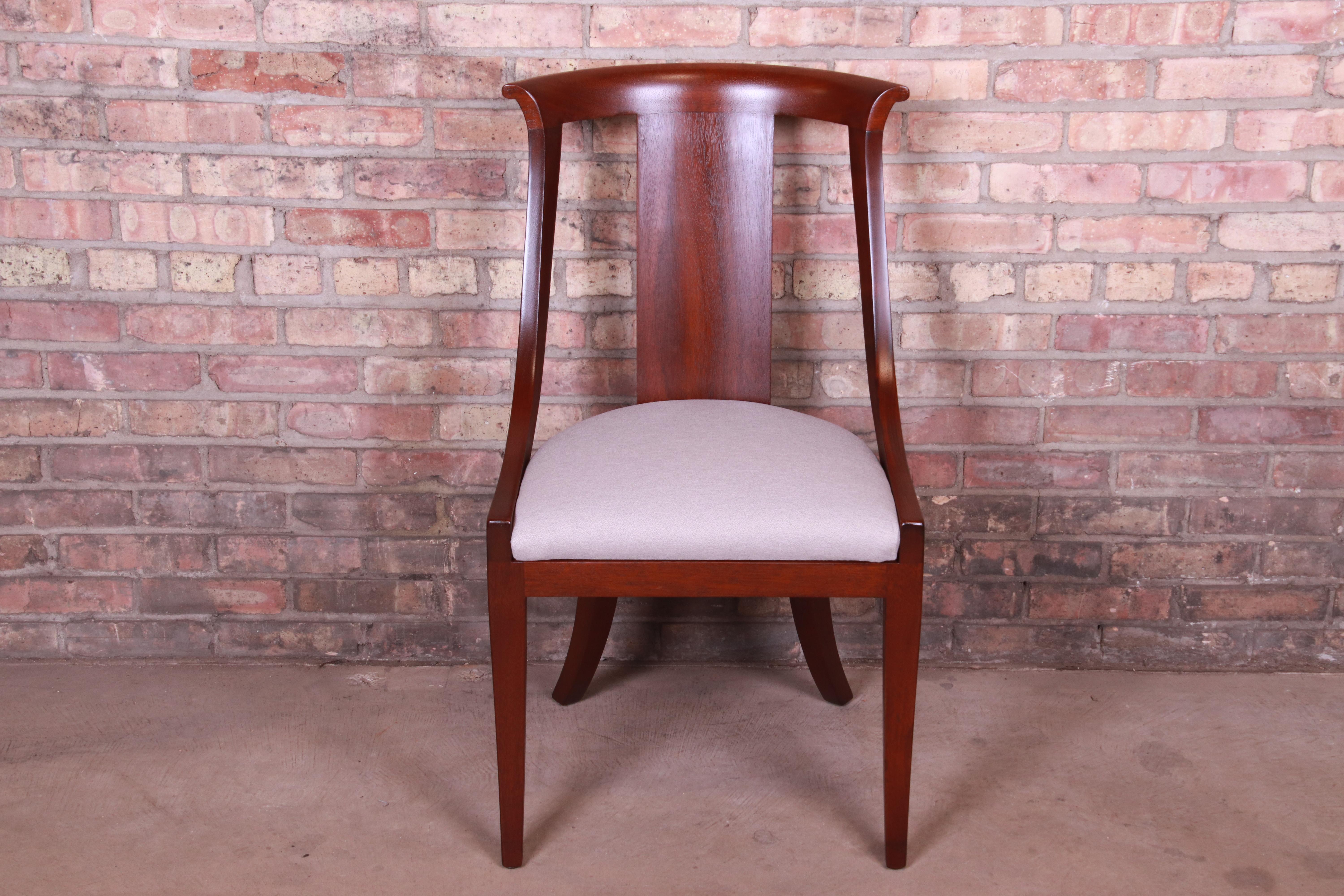 Baker Furniture Solid Mahogany Regency Dining Chairs, Fully Restored 3