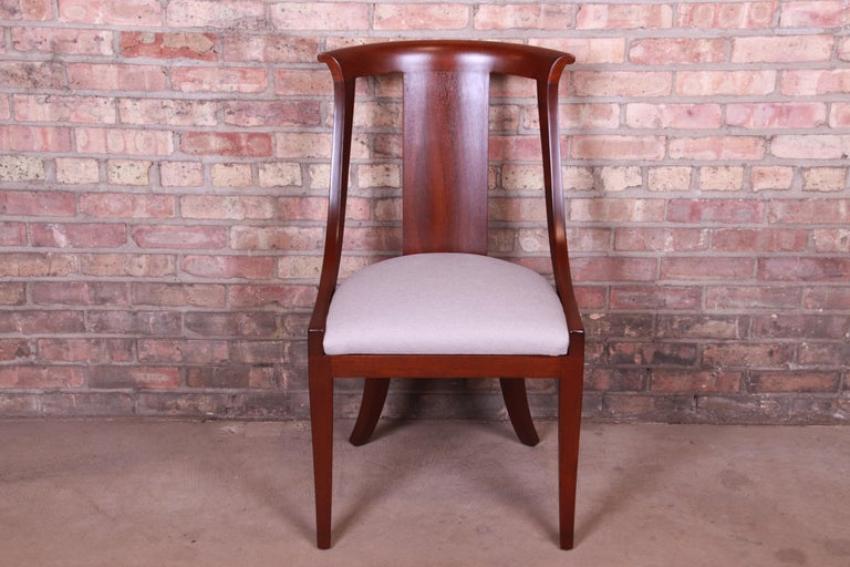 Baker Furniture Solid Mahogany Regency Dining Chairs, Fully Restored at