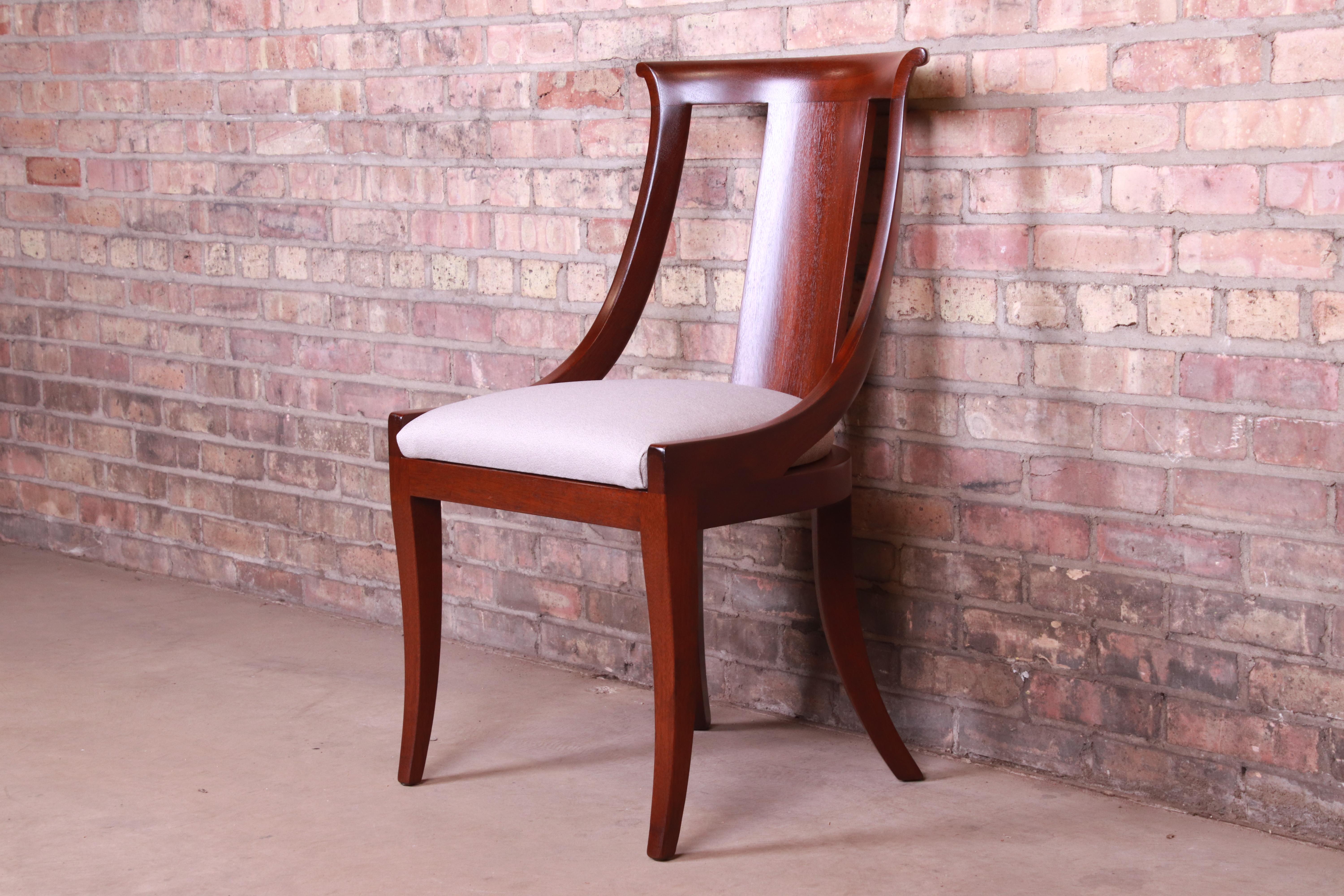 Baker Furniture Solid Mahogany Regency Dining Chairs, Fully Restored 4