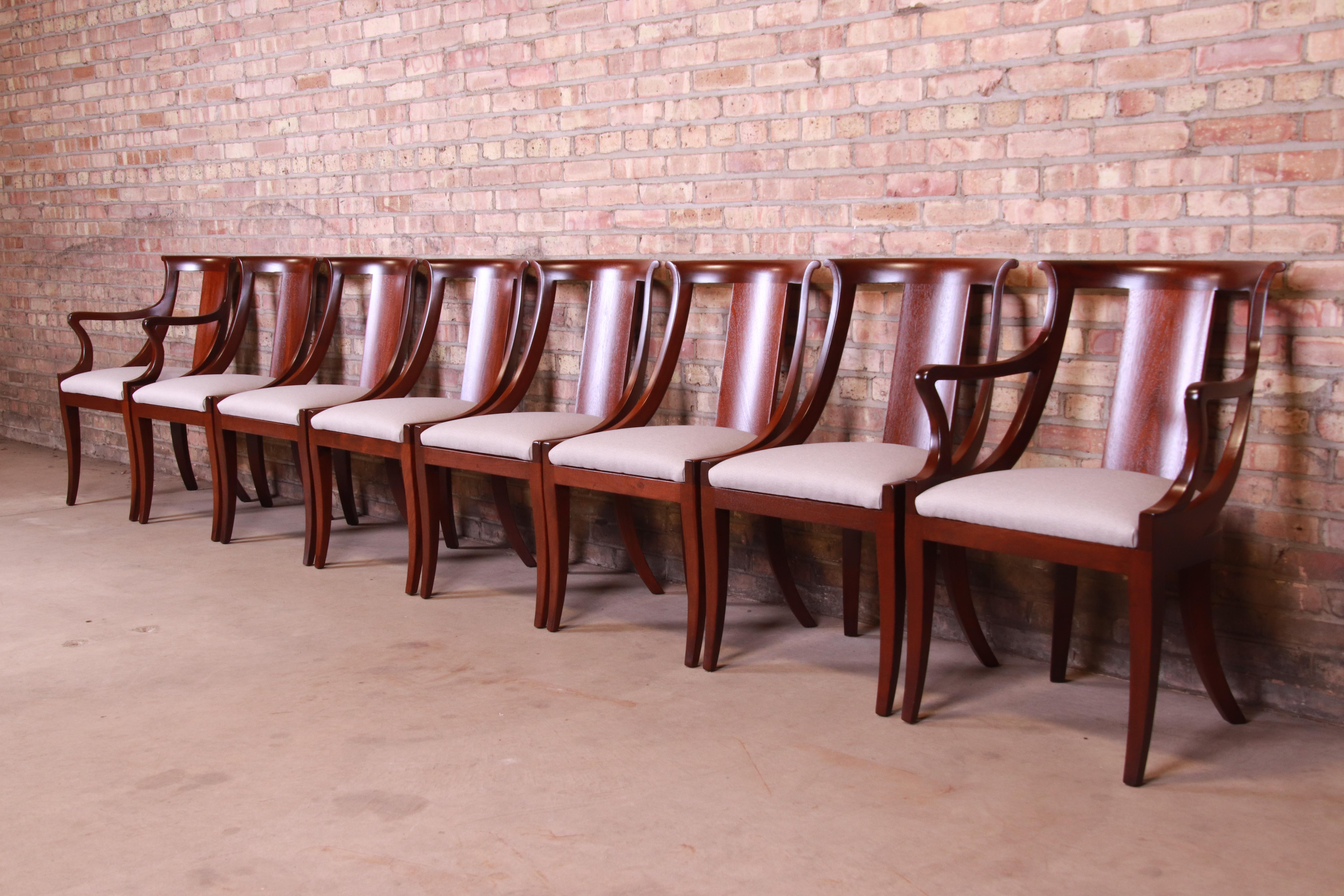 Baker Furniture Solid Mahogany Regency Dining Chairs, Fully Restored In Good Condition In South Bend, IN