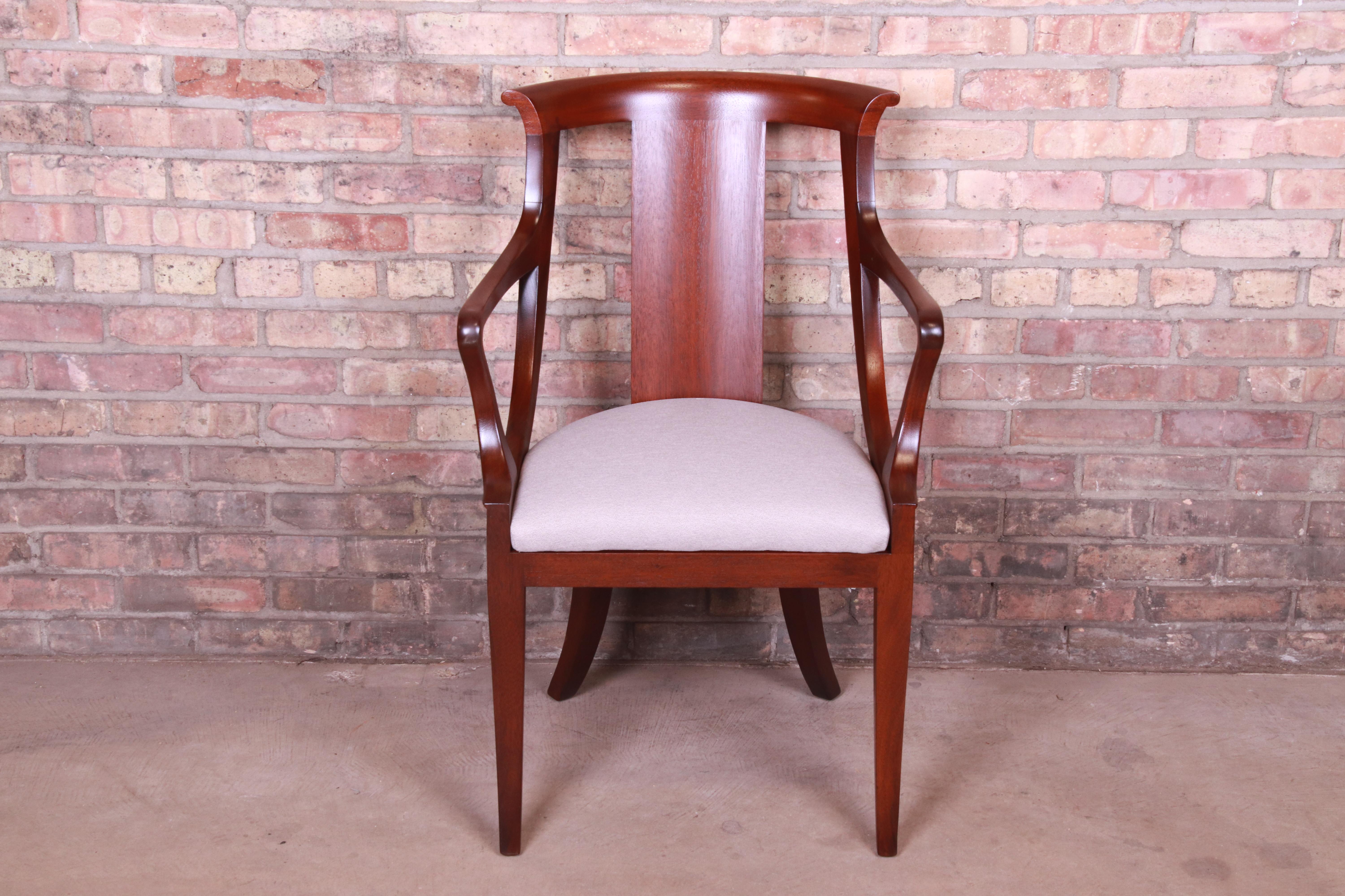 Baker Furniture Solid Mahogany Regency Dining Chairs, Fully Restored 1