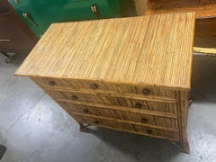 Baker Furniture Split Reed Bamboo 7 Drawer Chest