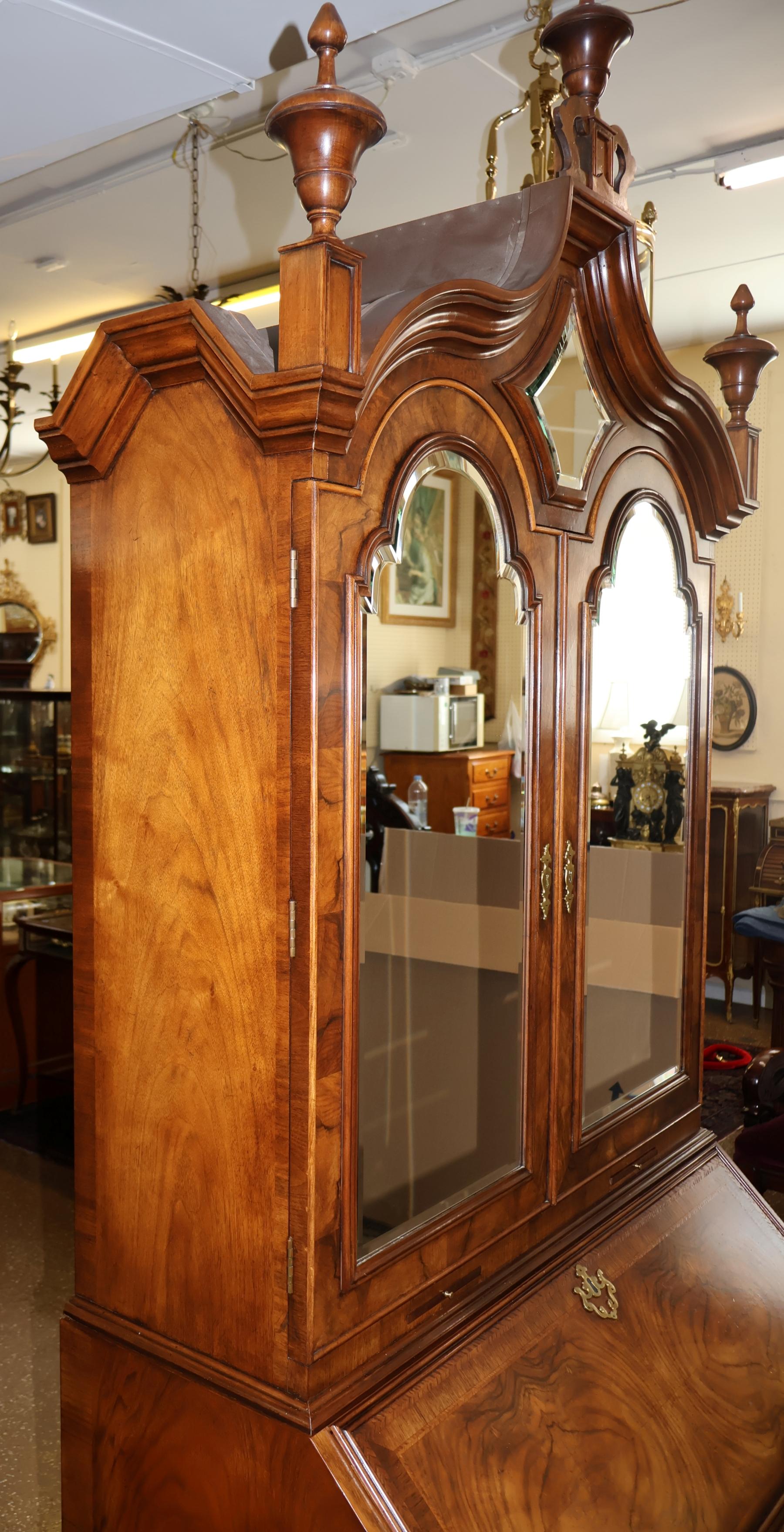 Baker Furniture Stately Home Circassian Walnut George III Style Secretary Desk For Sale 14