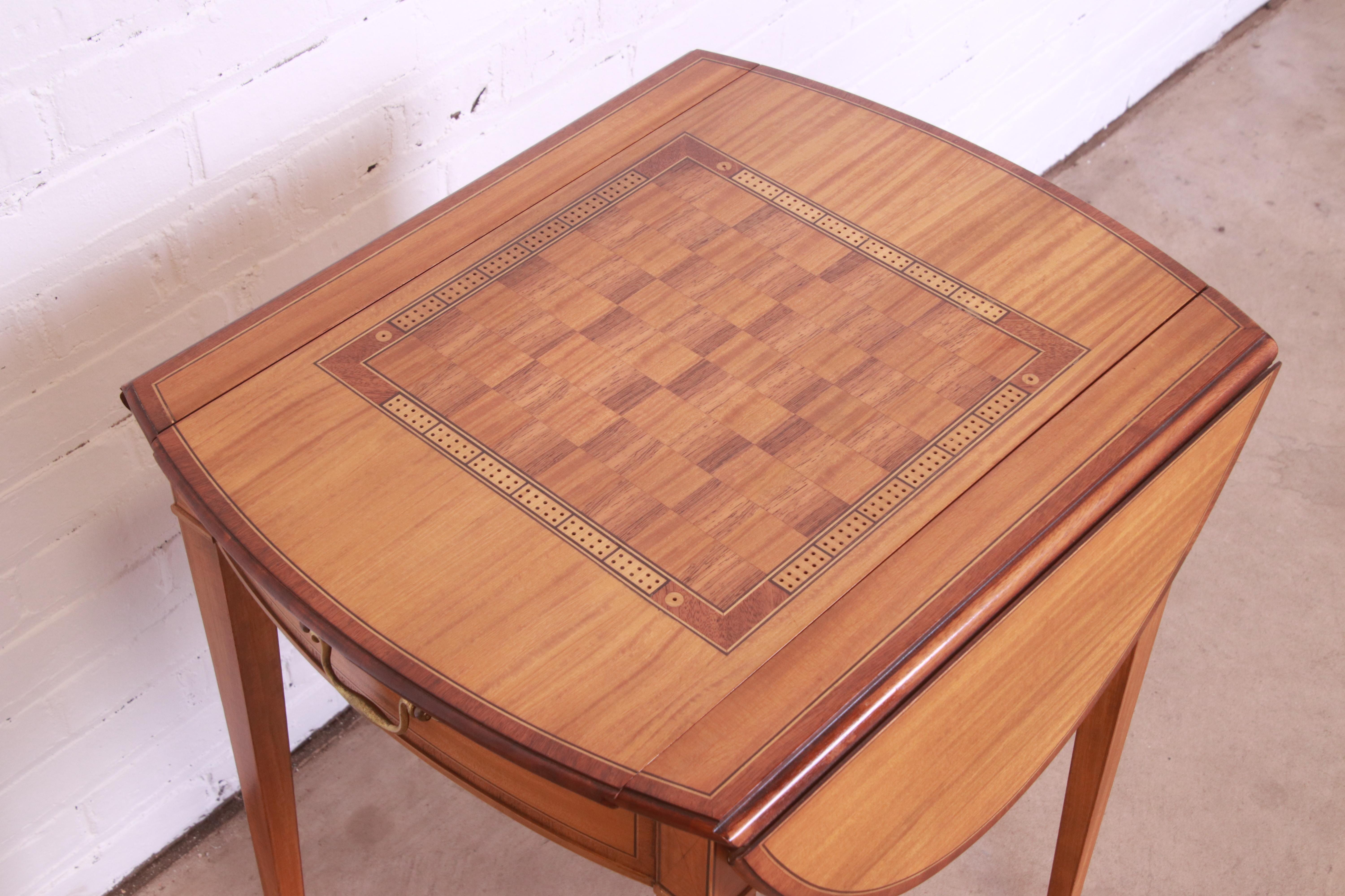 Baker Furniture Stately Homes Adam Style Satinwood Inlaid Pembroke Games Table 9