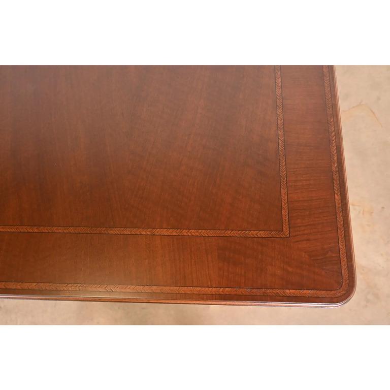 Baker Furniture Stately Homes Chippendale Burled Walnut Dining Table, Refinished For Sale 2