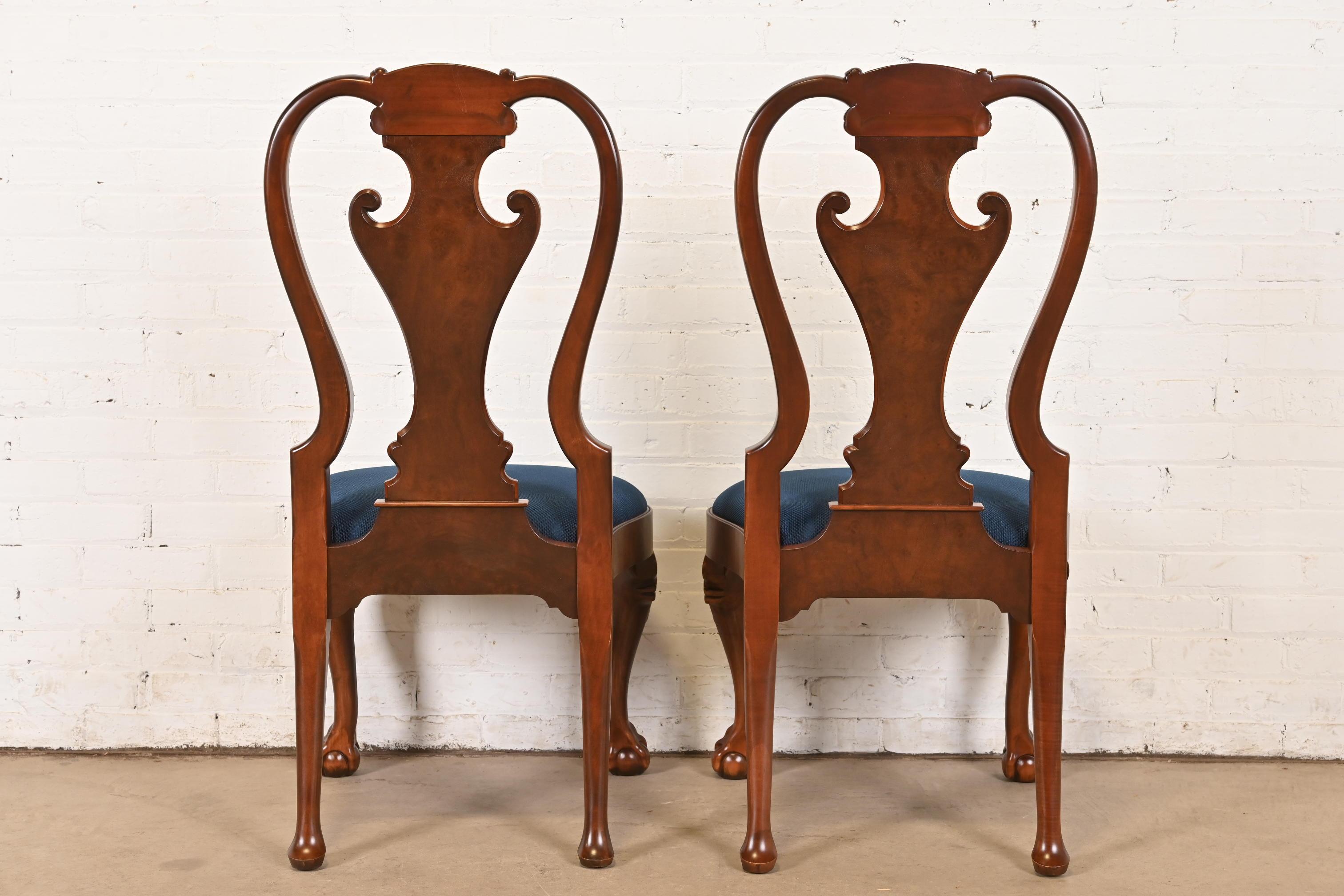 Baker Furniture Stately Homes Chippendale Carved Walnut Chairs, Refinished For Sale 6