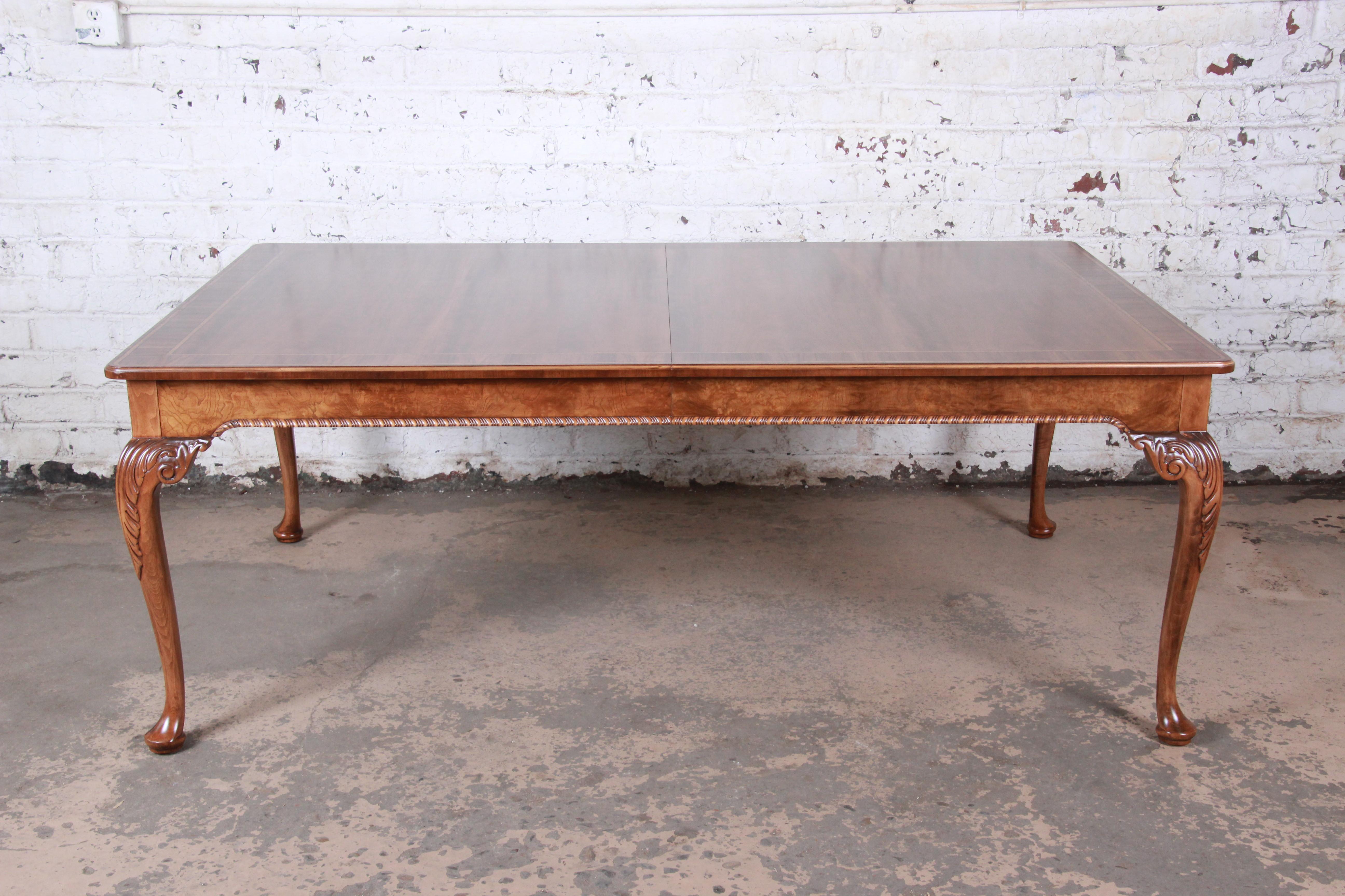 Baker Furniture Stately Homes Chippendale Extension Dining Table, Newly Restored 4