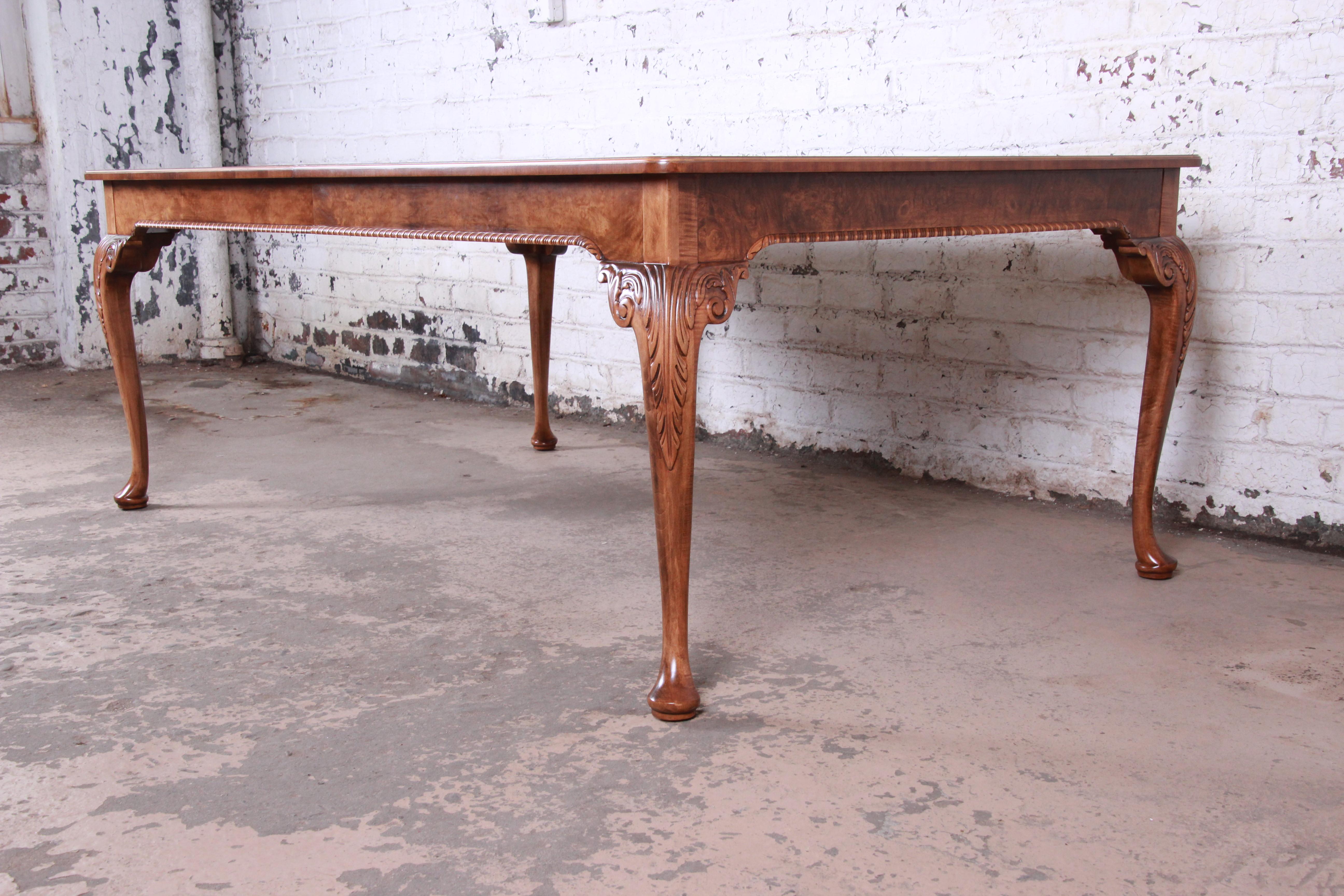Baker Furniture Stately Homes Chippendale Extension Dining Table, Newly Restored 7