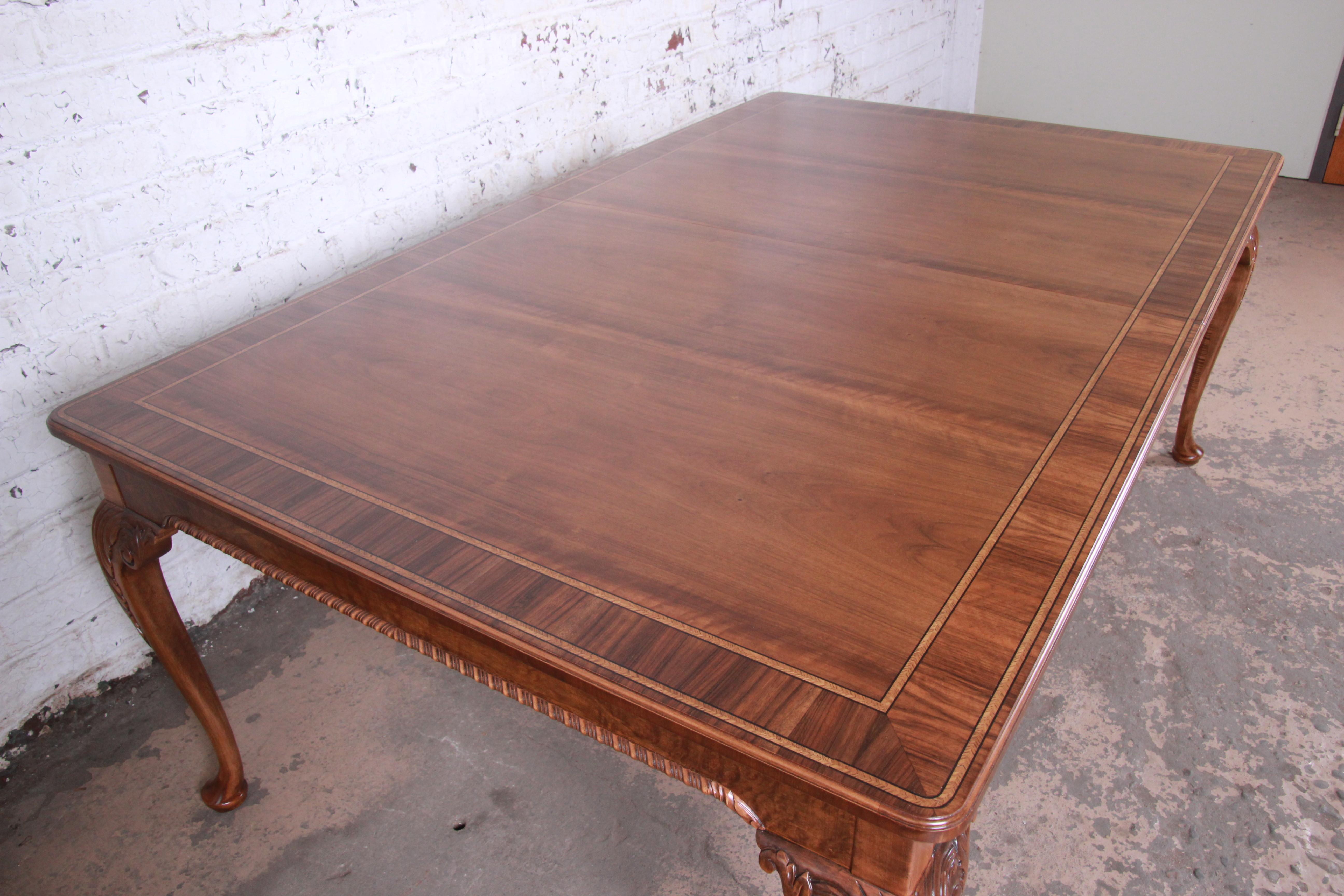 Baker Furniture Stately Homes Chippendale Extension Dining Table, Newly Restored 9