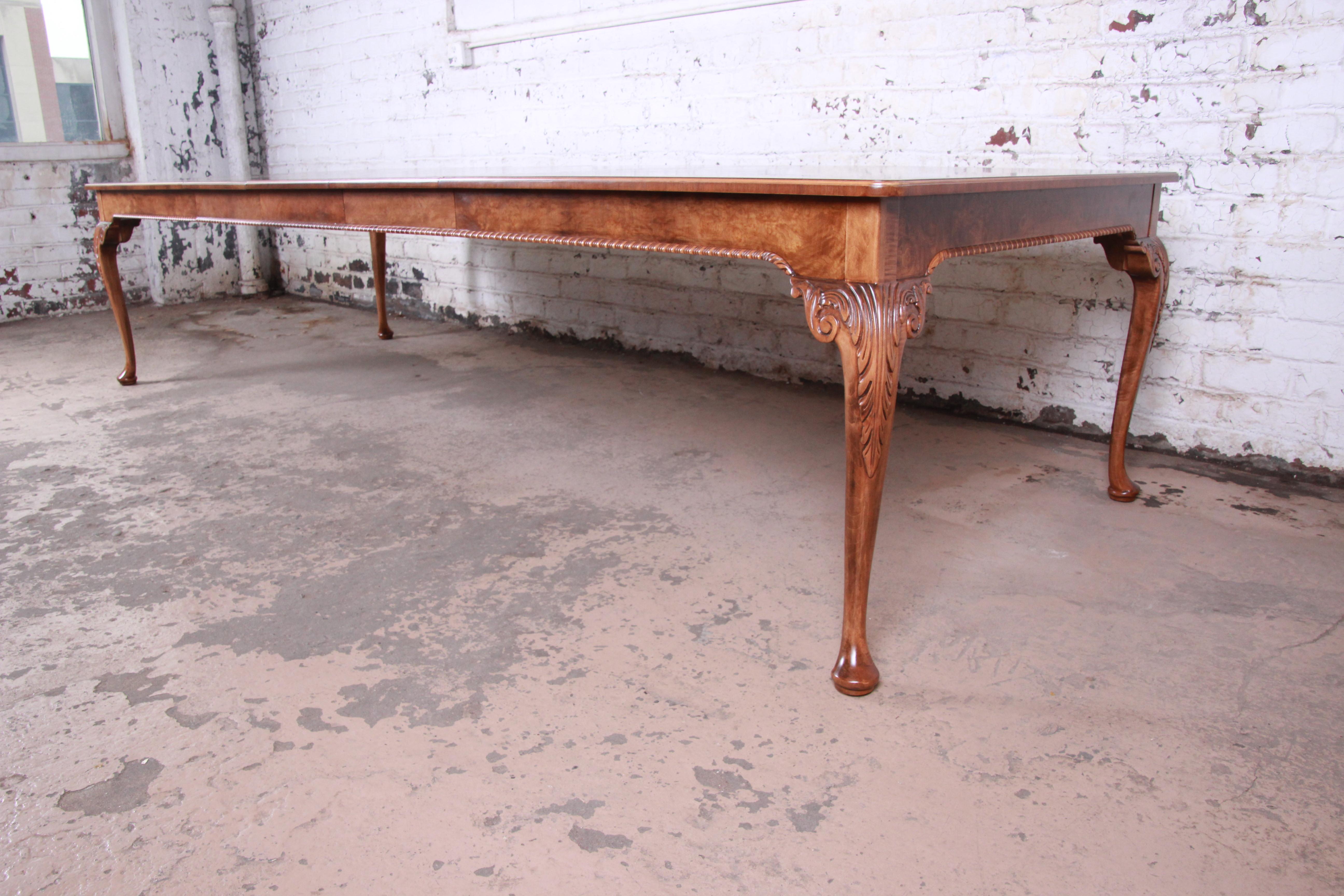 Baker Furniture Stately Homes Chippendale Extension Dining Table, Newly Restored In Good Condition In South Bend, IN