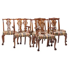 Baker Furniture Stately Homes Chippendale Mahogany Dining Chairs - Set of 8