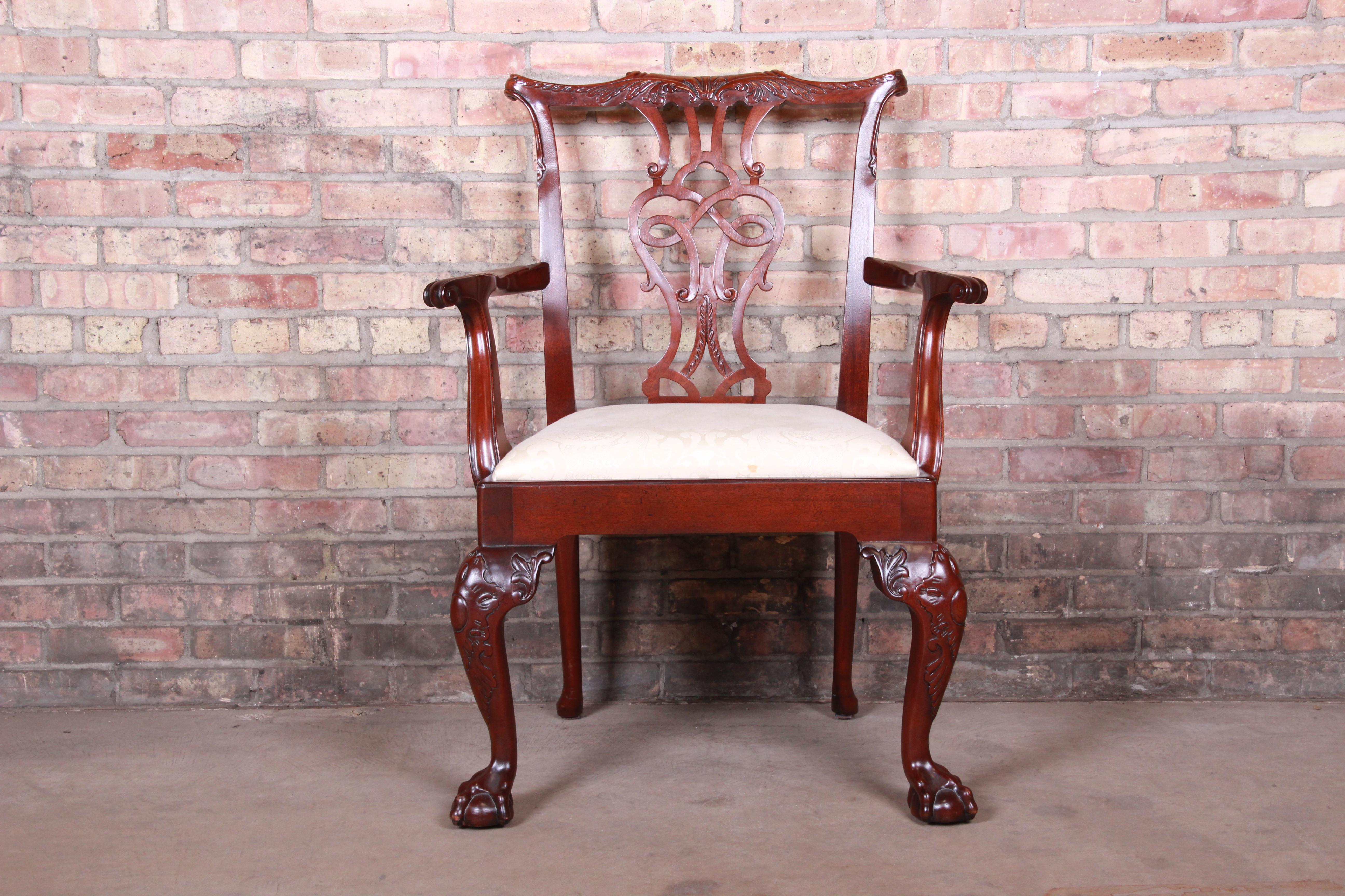 Baker Furniture Stately Homes Chippendale Mahogany Dining Chairs, Set of Eight 6