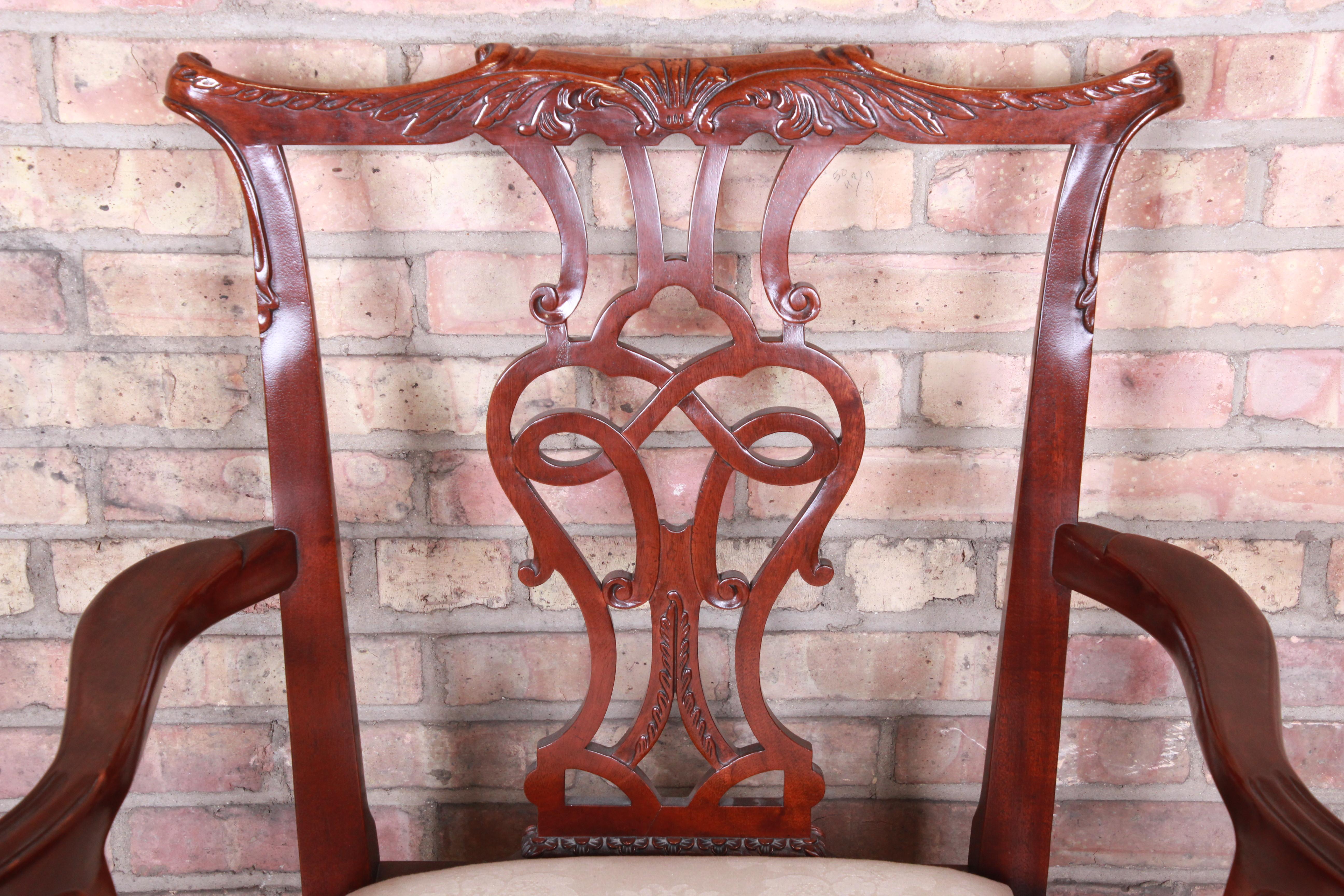 Baker Furniture Stately Homes Chippendale Mahogany Dining Chairs, Set of Eight 7