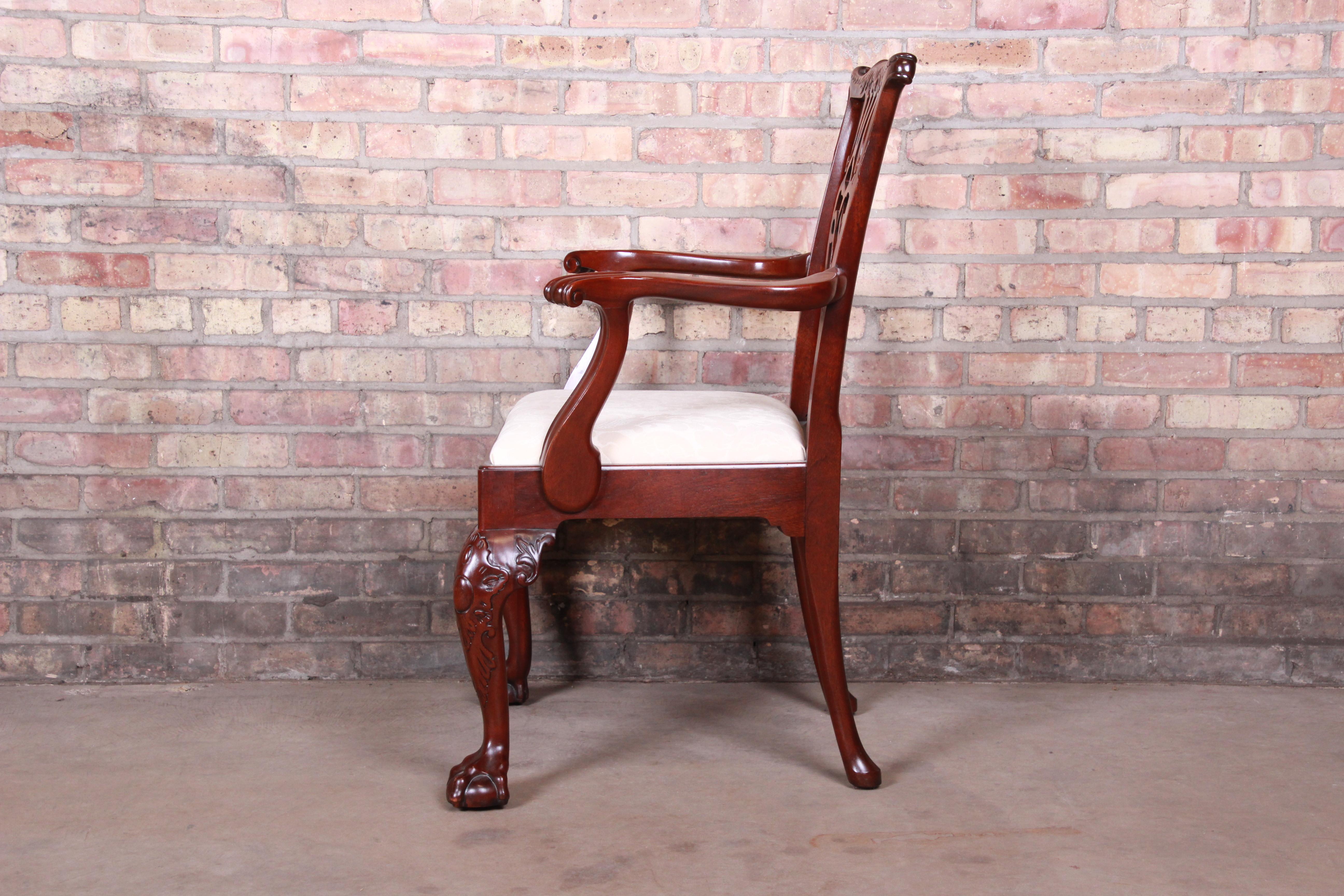 Baker Furniture Stately Homes Chippendale Mahogany Dining Chairs, Set of Eight 8