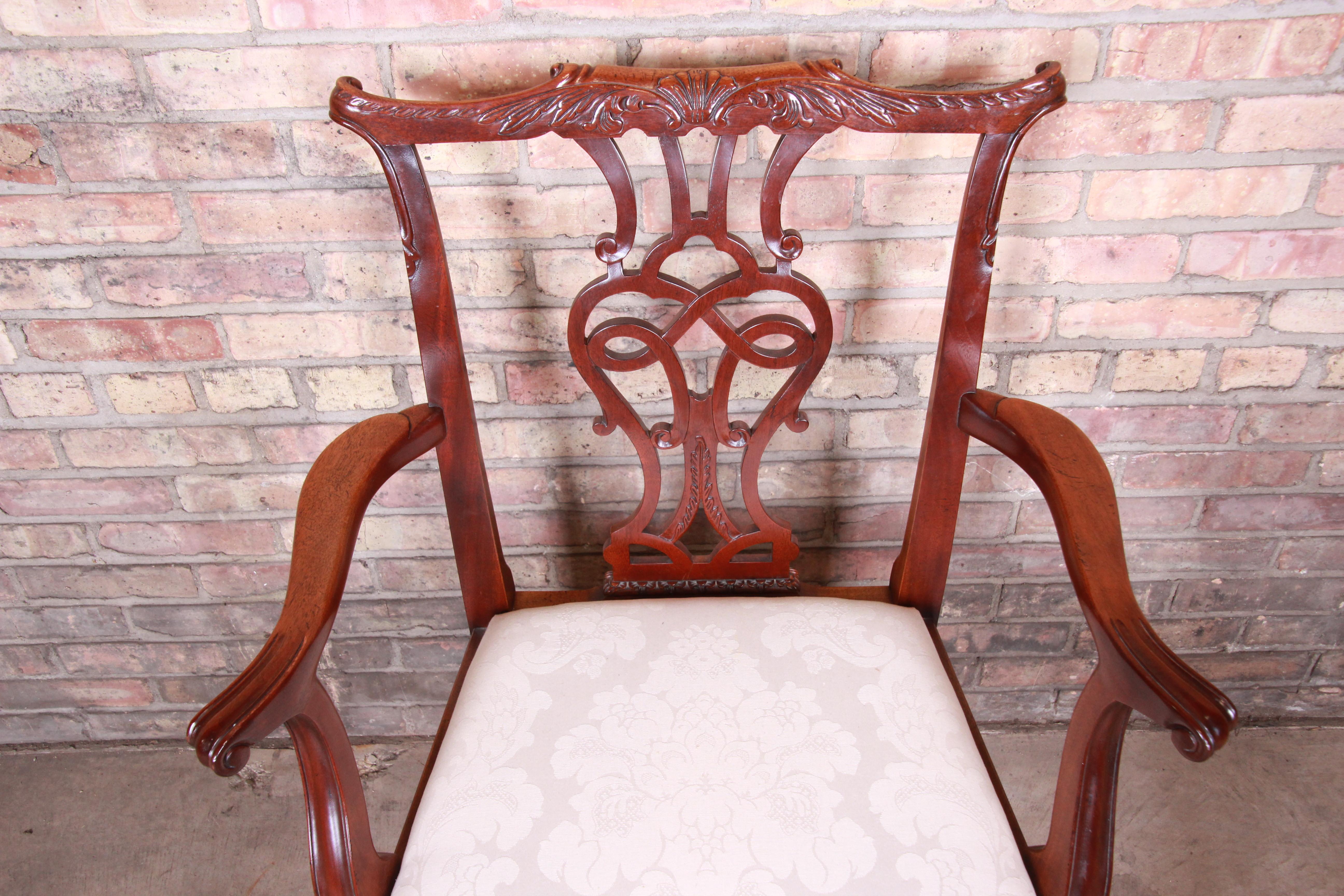 Baker Furniture Stately Homes Chippendale Mahogany Dining Chairs, Set of Eight 13