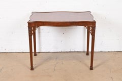 Baker Furniture Stately Homes Collection Carved Mahogany Tea Table, Refinished