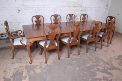 Baker Furniture Stately Homes Collection Chippendale Walnut Dining Set, Restored