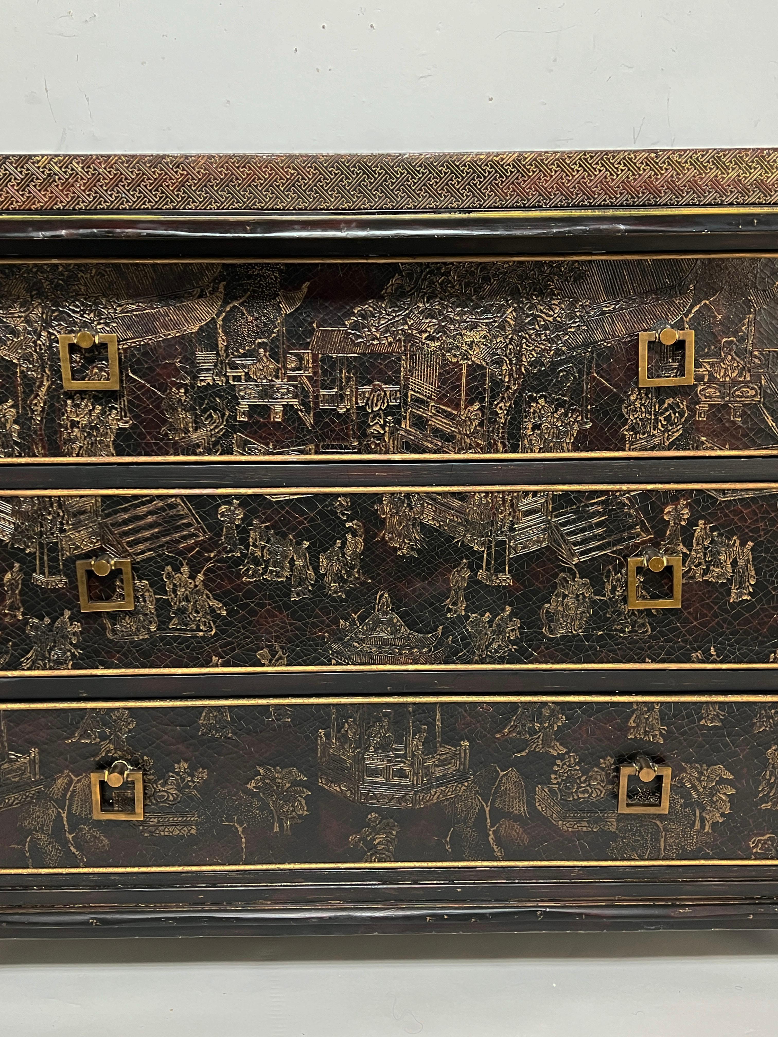 Baker Furniture Stately Homes Collection George III Chinoiserie Style Dresser In Good Condition For Sale In Peabody, MA