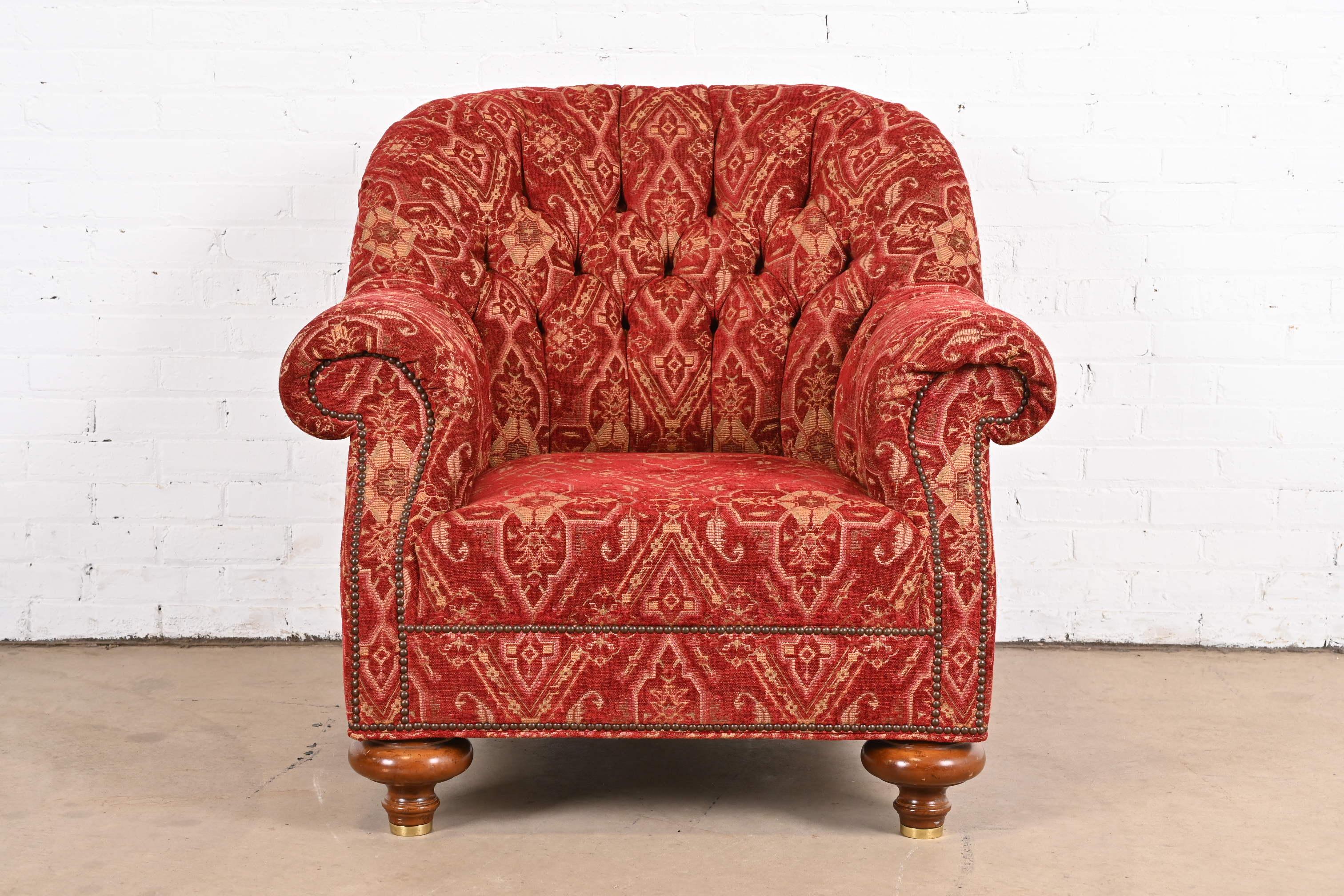 American Baker Furniture Stately Homes Collection Late Victorian Club Chair For Sale