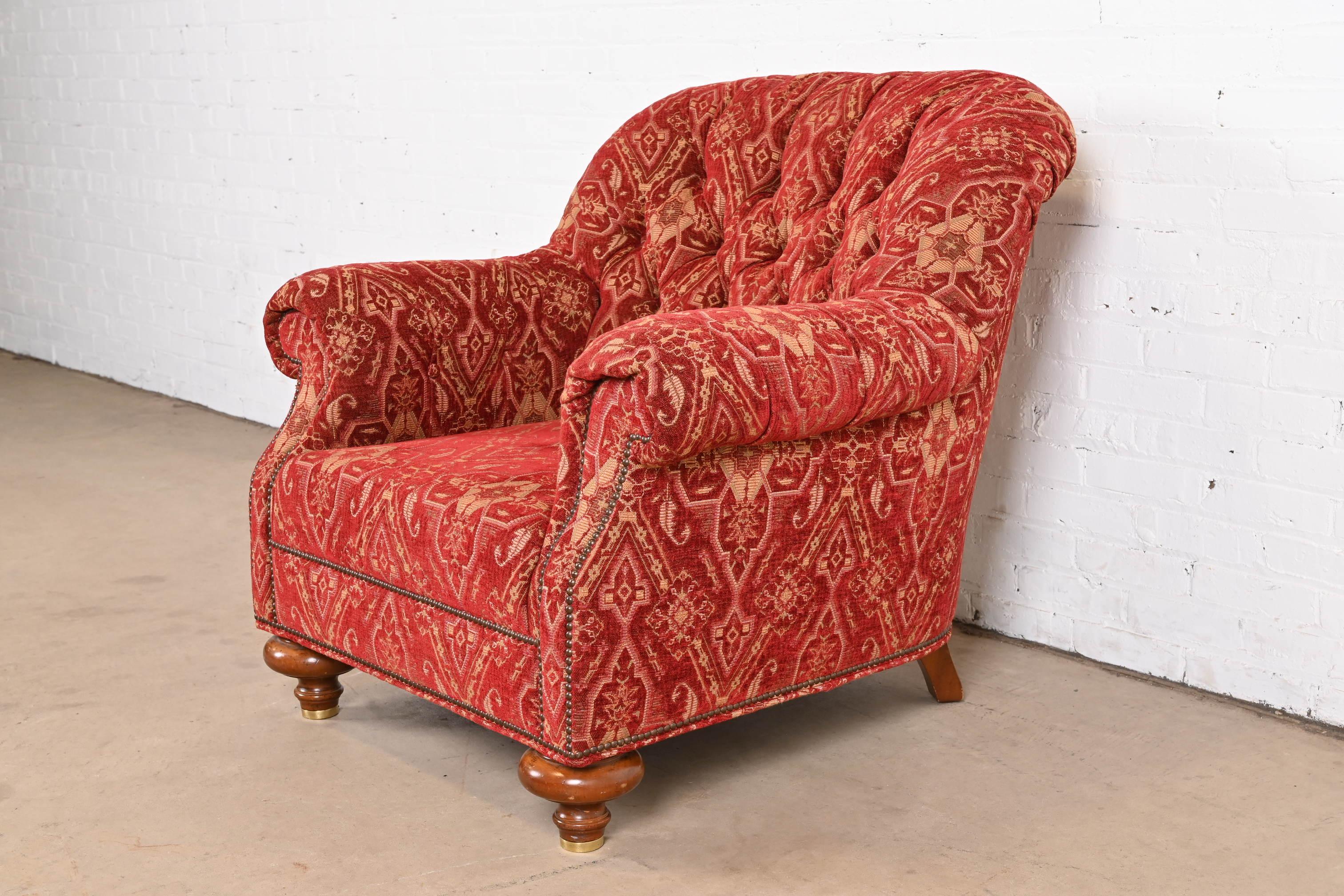 Baker Furniture Stately Homes Collection Late Victorian Club Chair In Good Condition For Sale In South Bend, IN