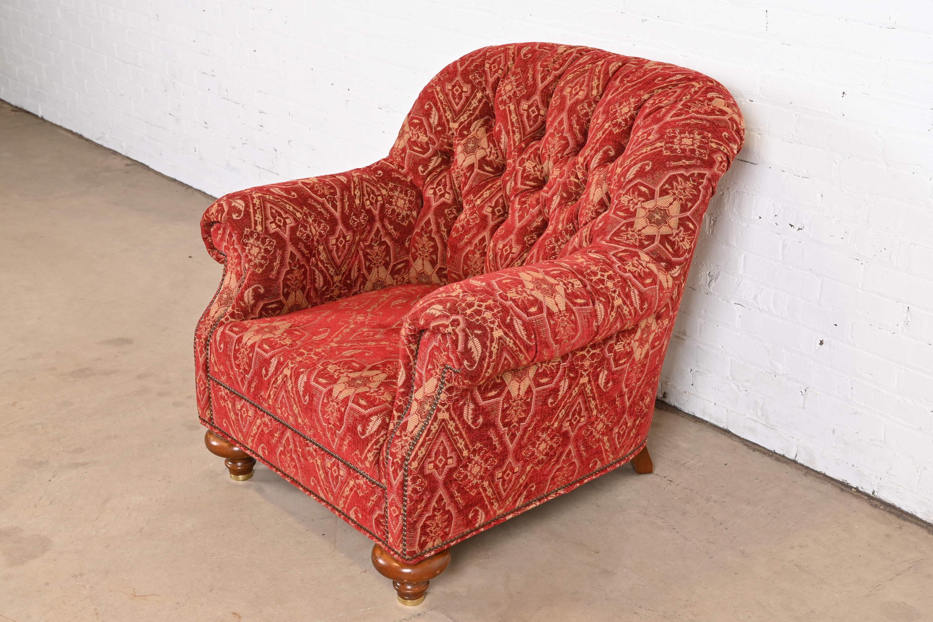 20th Century Baker Furniture Stately Homes Collection Late Victorian Club Chair For Sale